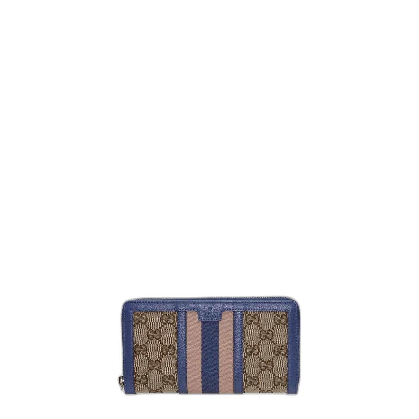 Rania Original GG Zip Around Wallet in Blue