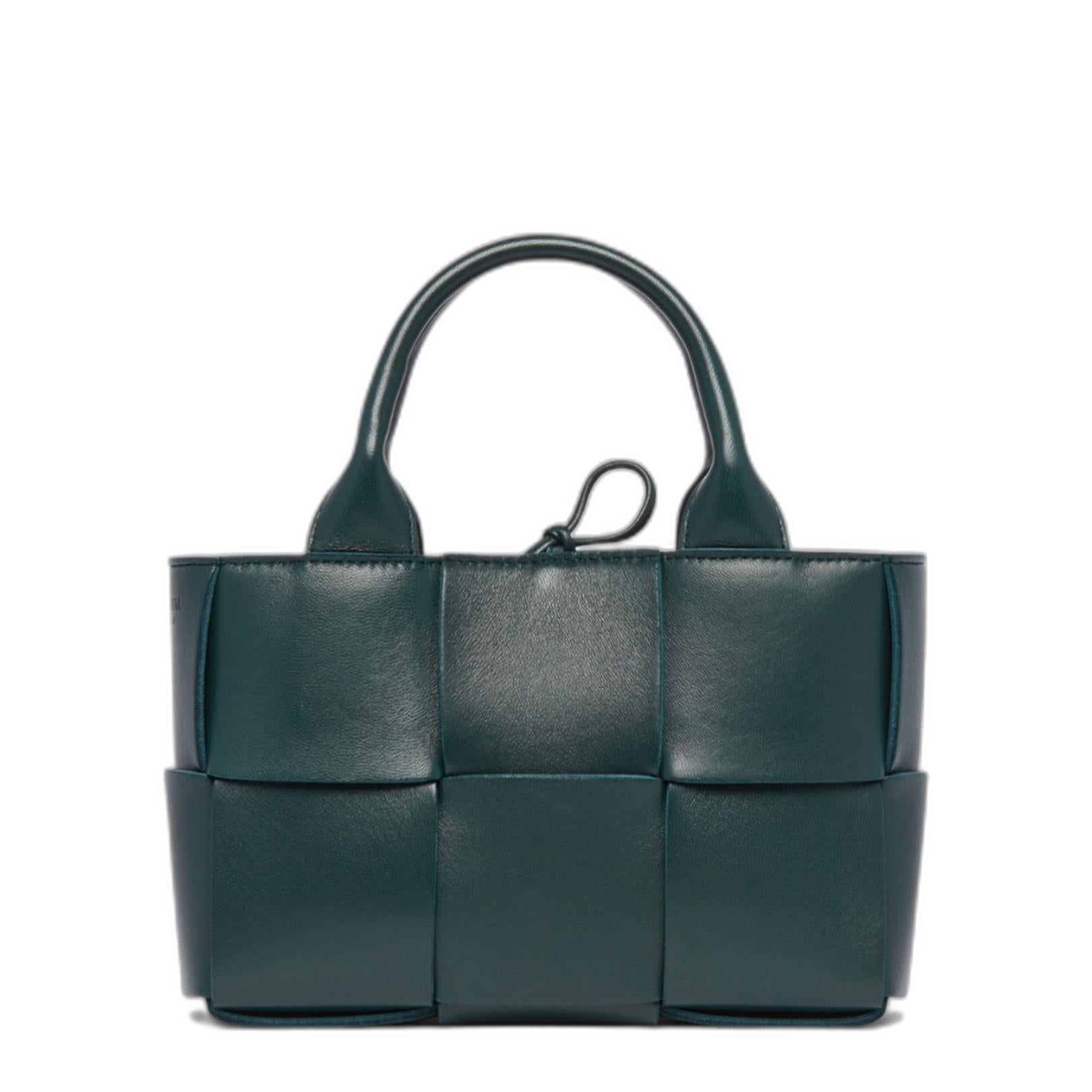 Candy Arco Leather Tote Bag in Dark Green