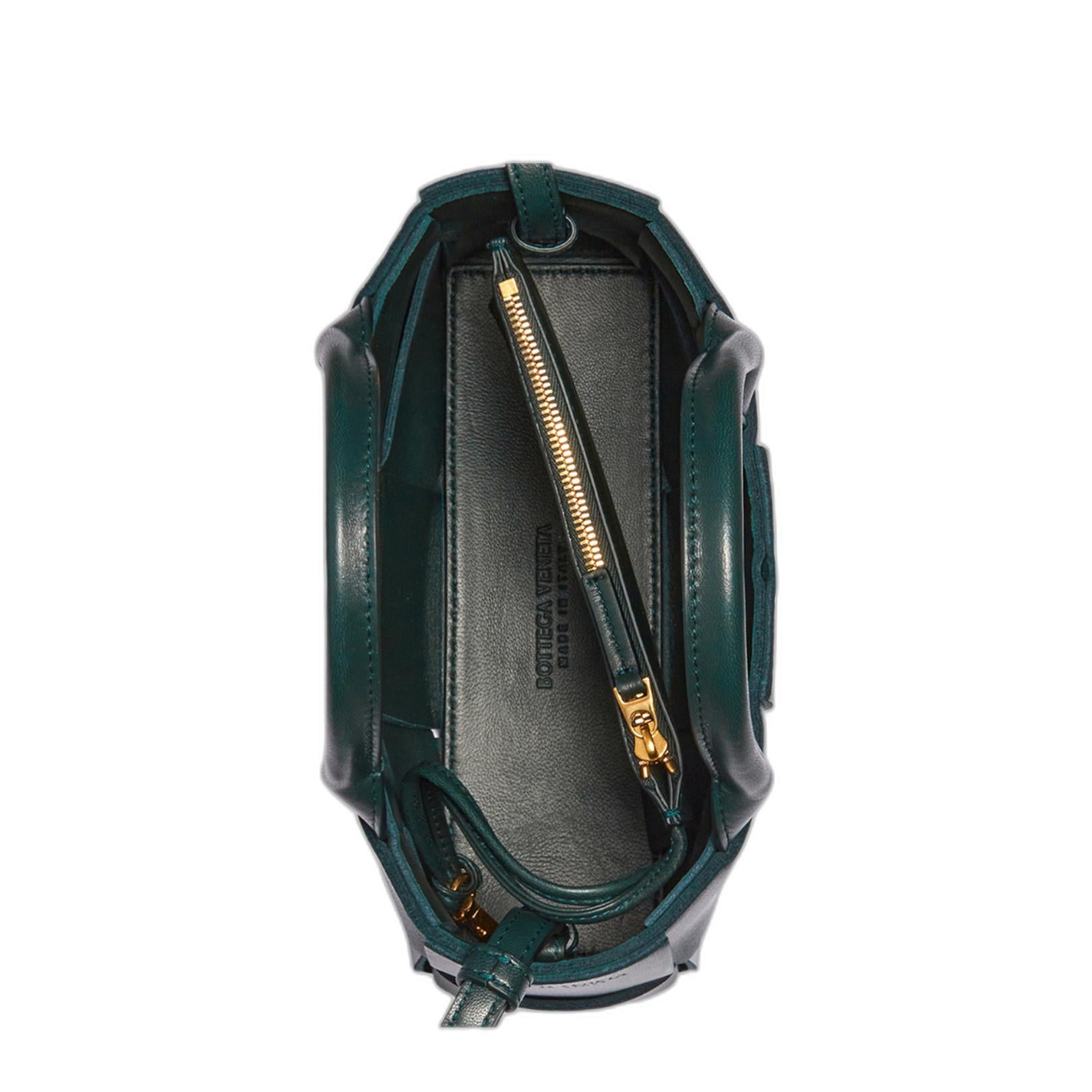 Candy Arco Leather Tote Bag in Dark Green