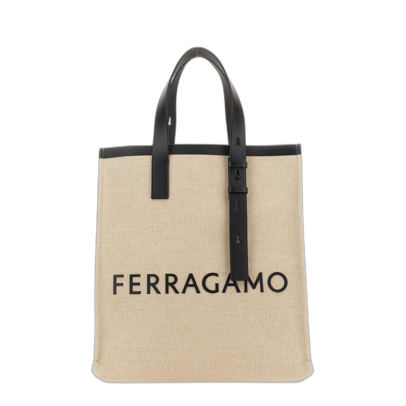 Salvatore Ferragamo トートバッグ ベージュ系 4502624O0014 Salvatore Ferragamo Ferragamo Tote Bag With Logo – MAYFEYR
