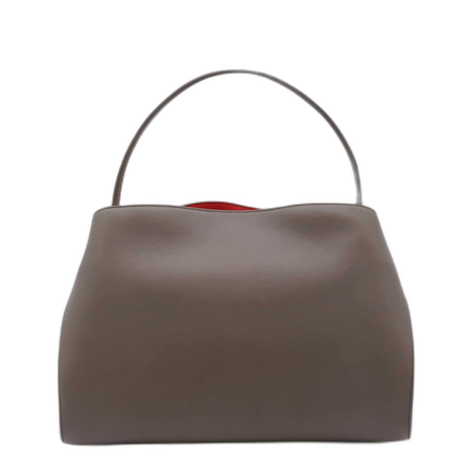 Ferragamo Brown Calf Leather Top Handle Bag