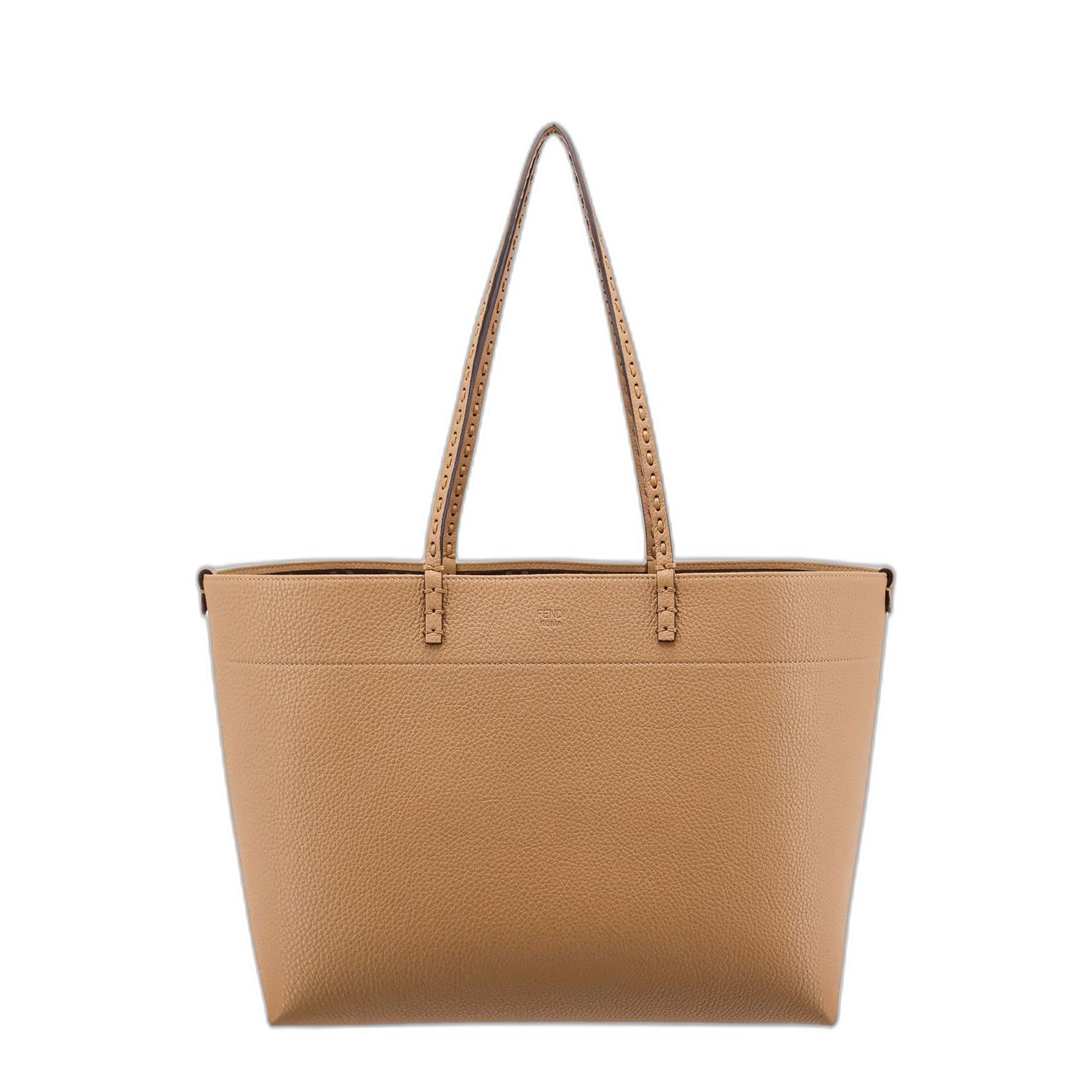 Roll Medium Tote Bag In Grainy Leather