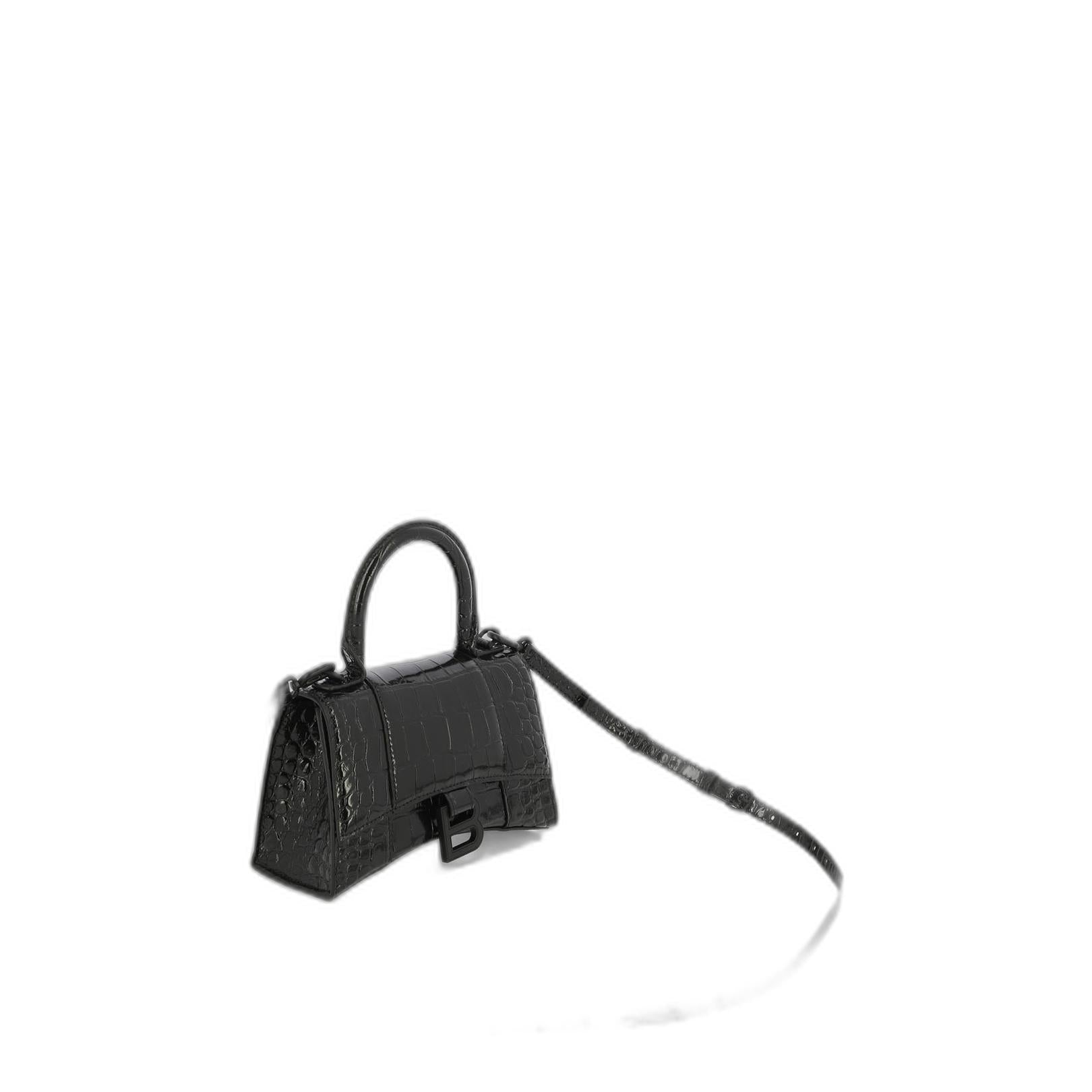 Hourglass Xs Handbag Crocodile Embossed