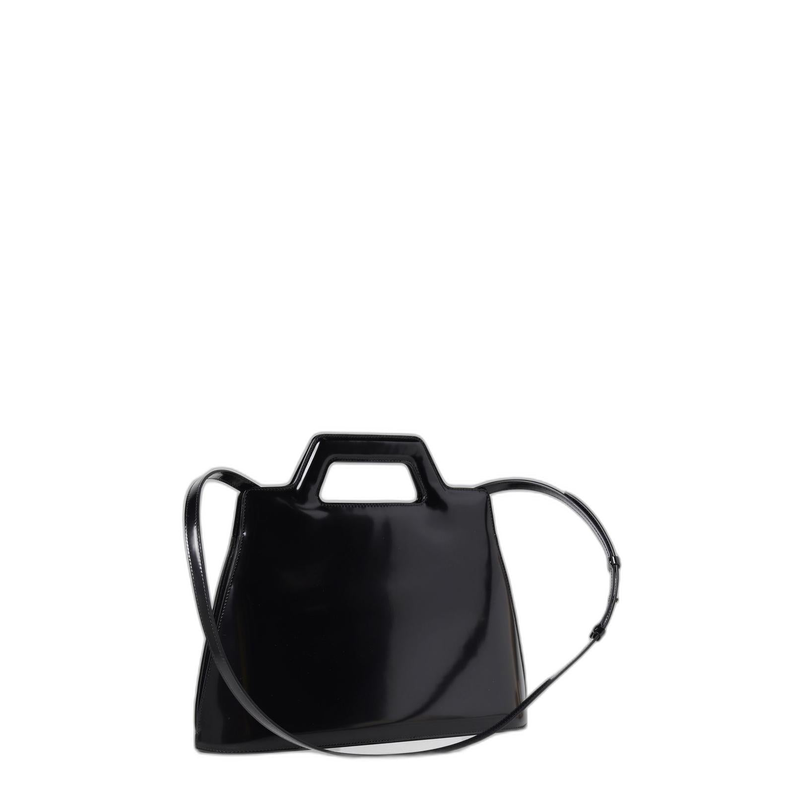 Wanda Leather Tote Bag in Black
