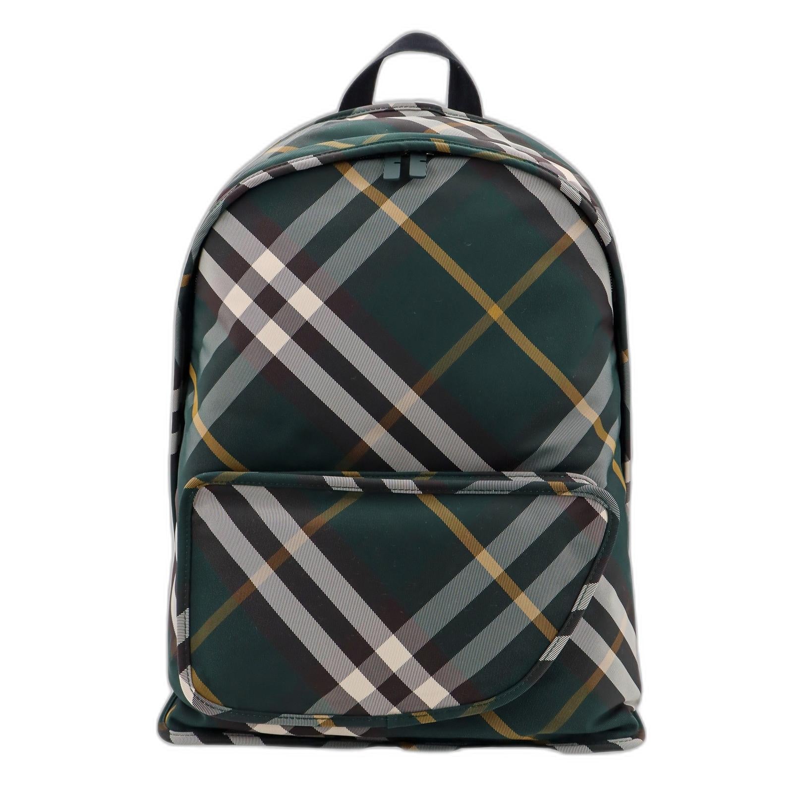 Shield Check Pattern Nylon Backpack