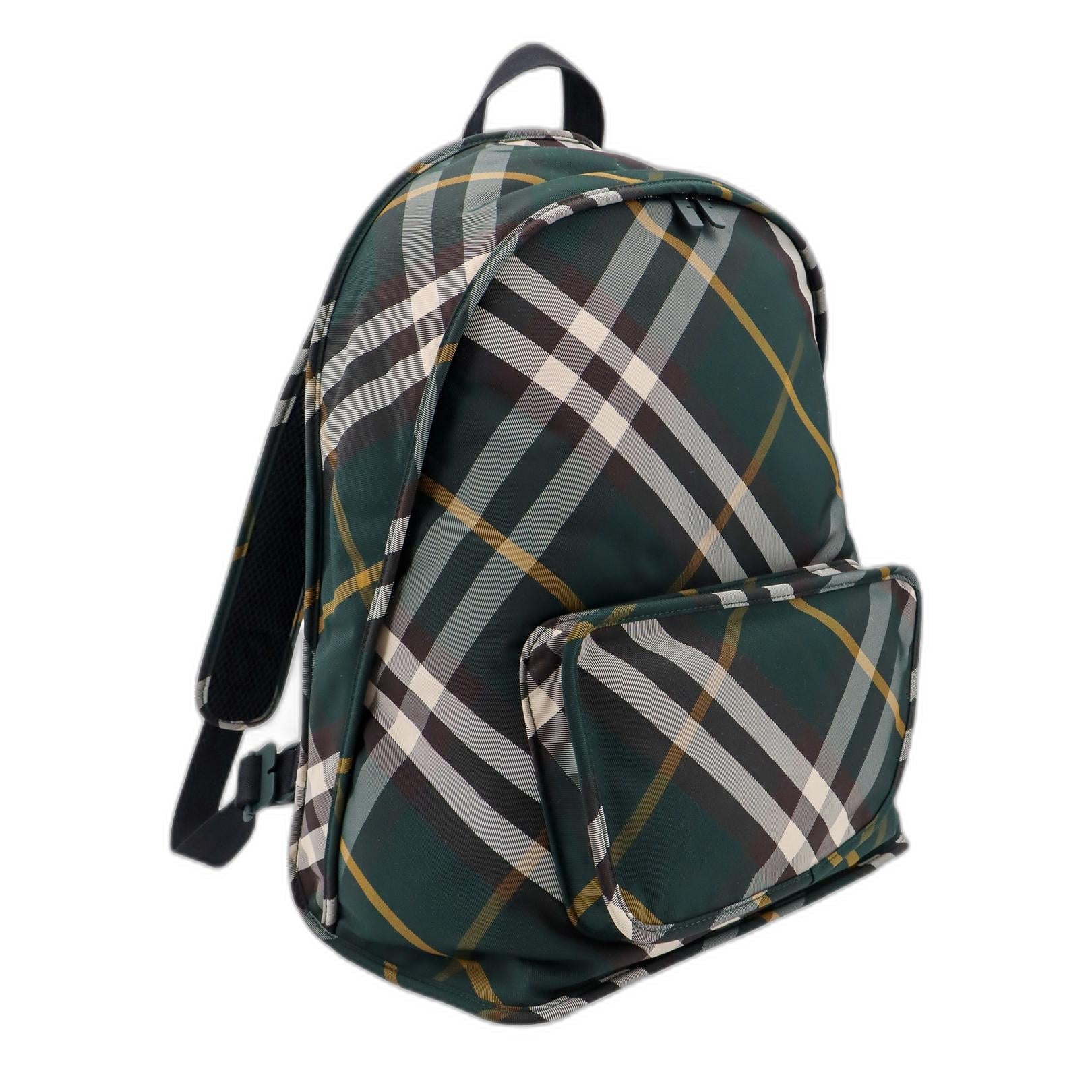 Shield Check Pattern Nylon Backpack