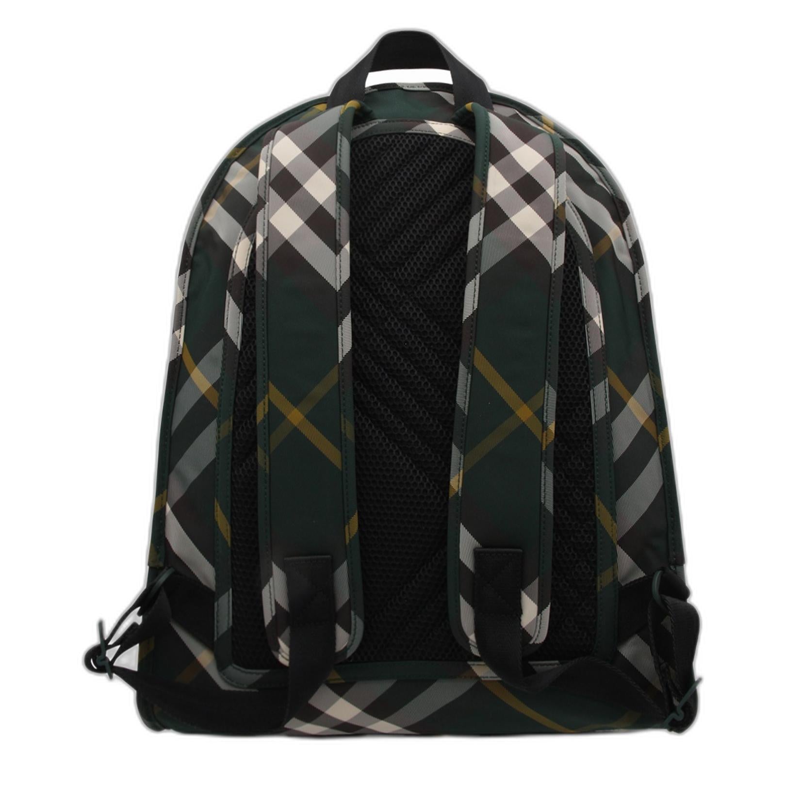 Shield Check Pattern Nylon Backpack