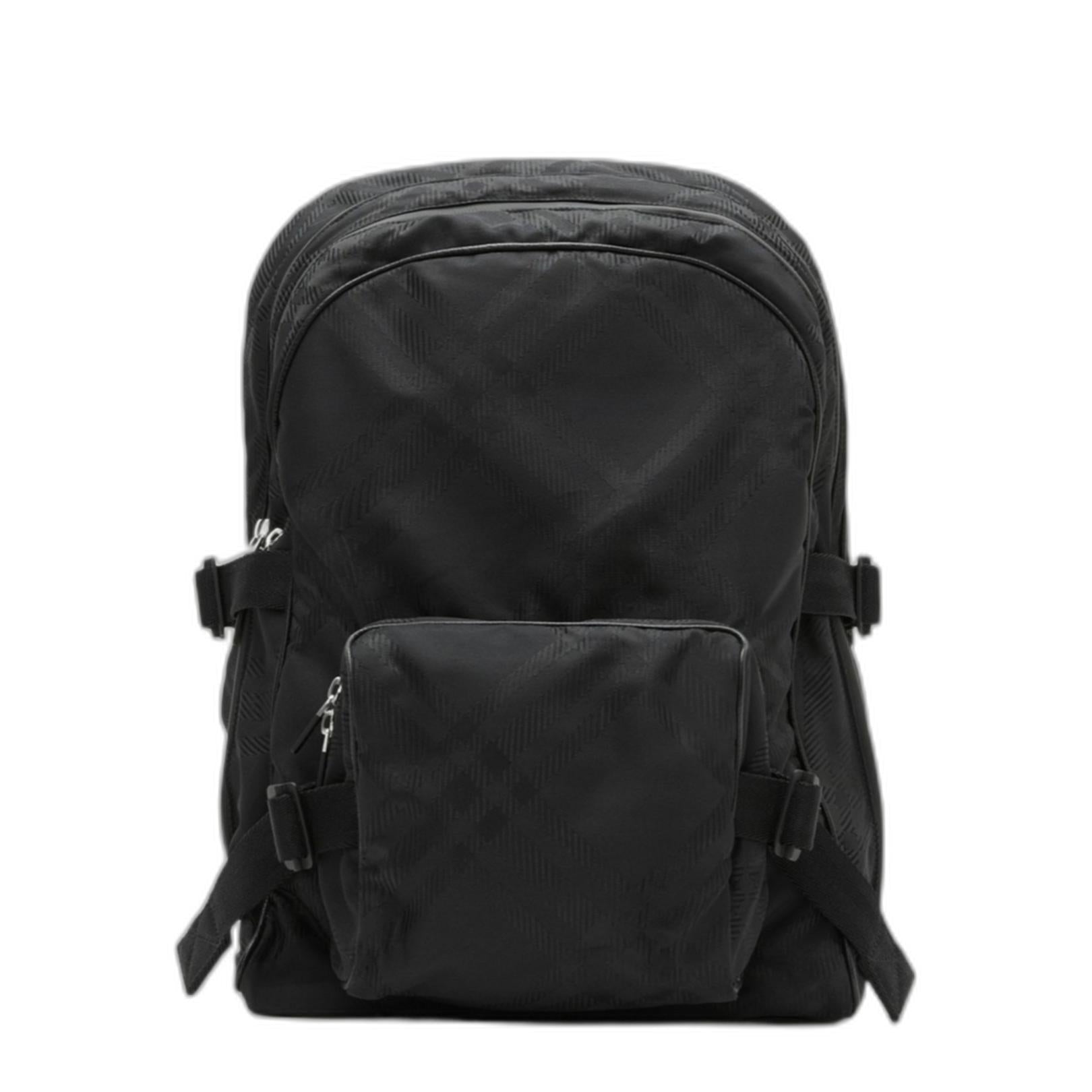 Check Jacquard Backpack in Black