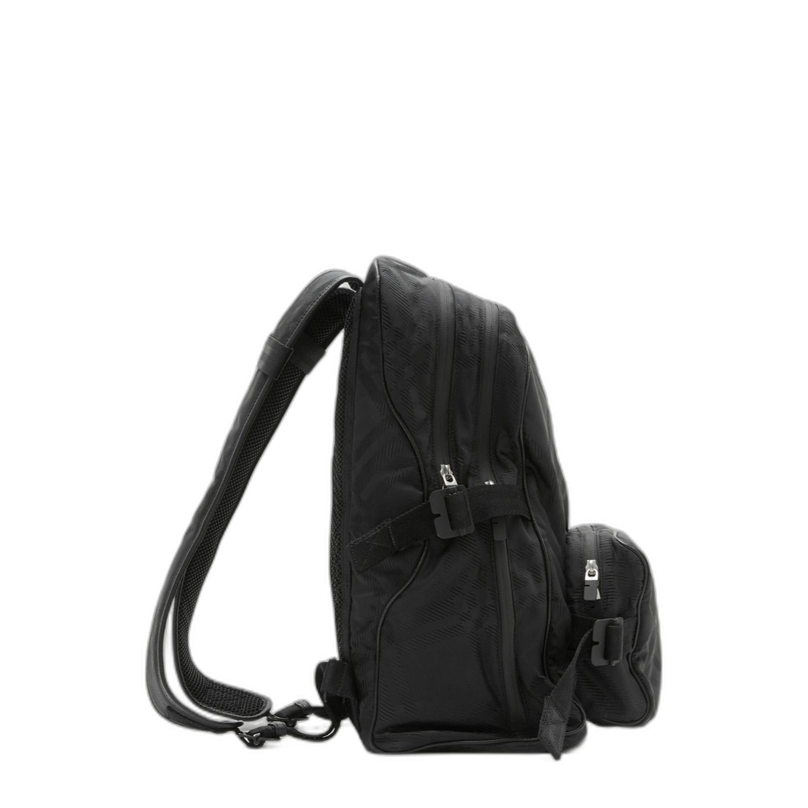 Check Jacquard Backpack in Black