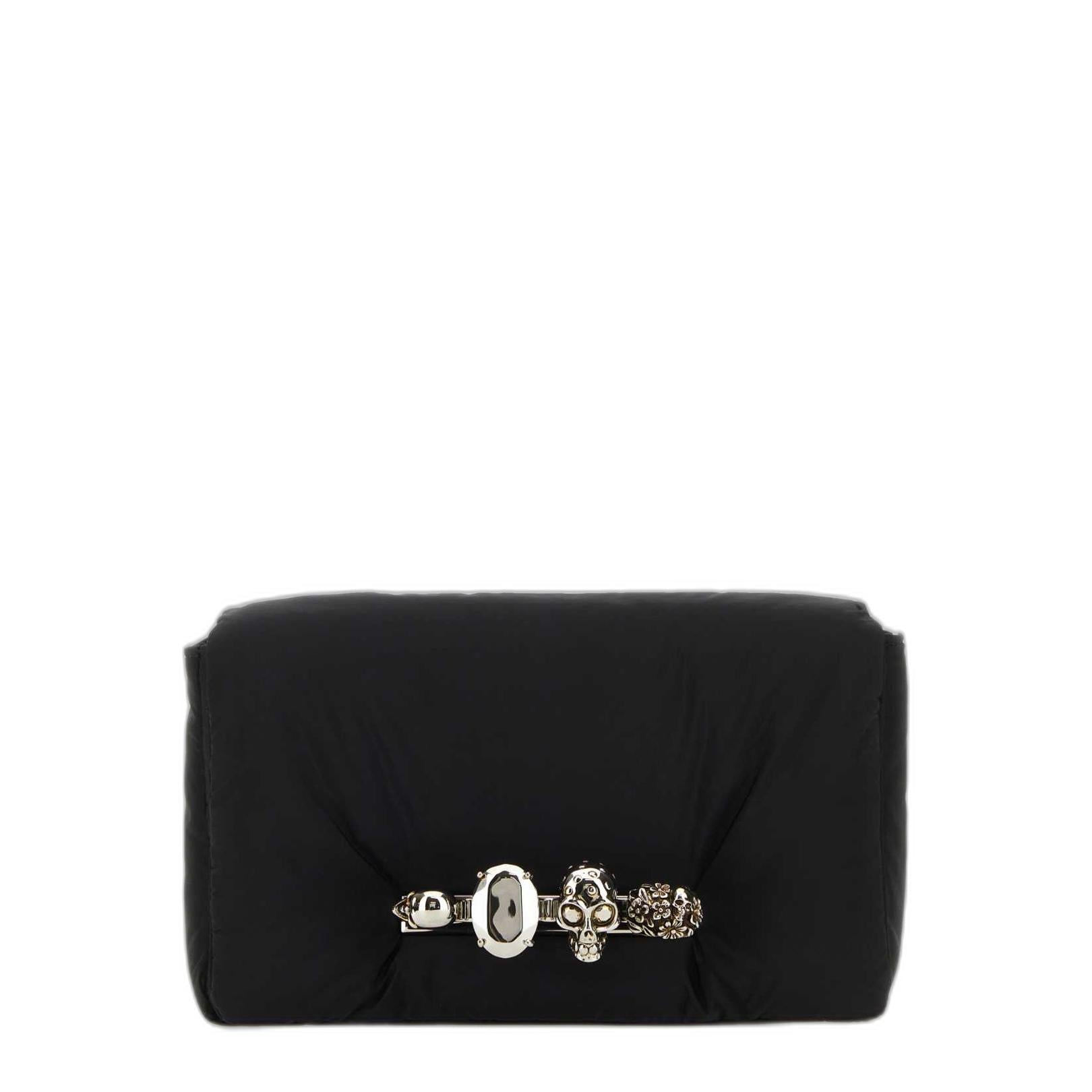 黑色尼龙蓬松指节腰包