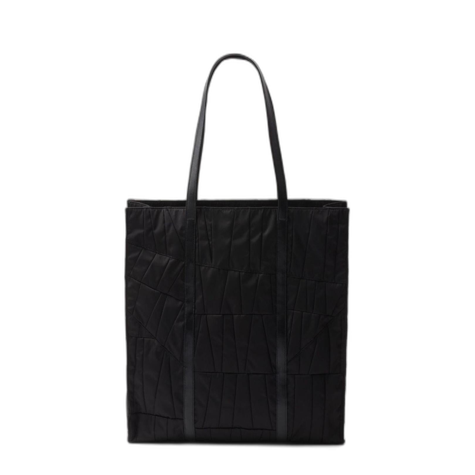Black Re-Nylon Large Tote Bag
