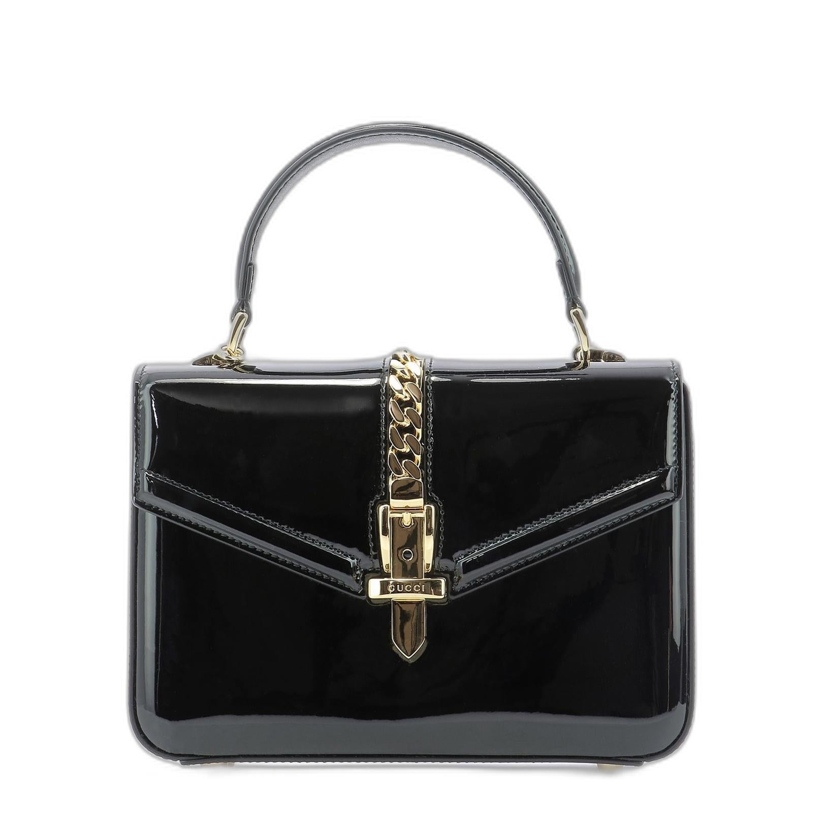 Sylvie 1969 Patent Leather Mini Top Handle Bag