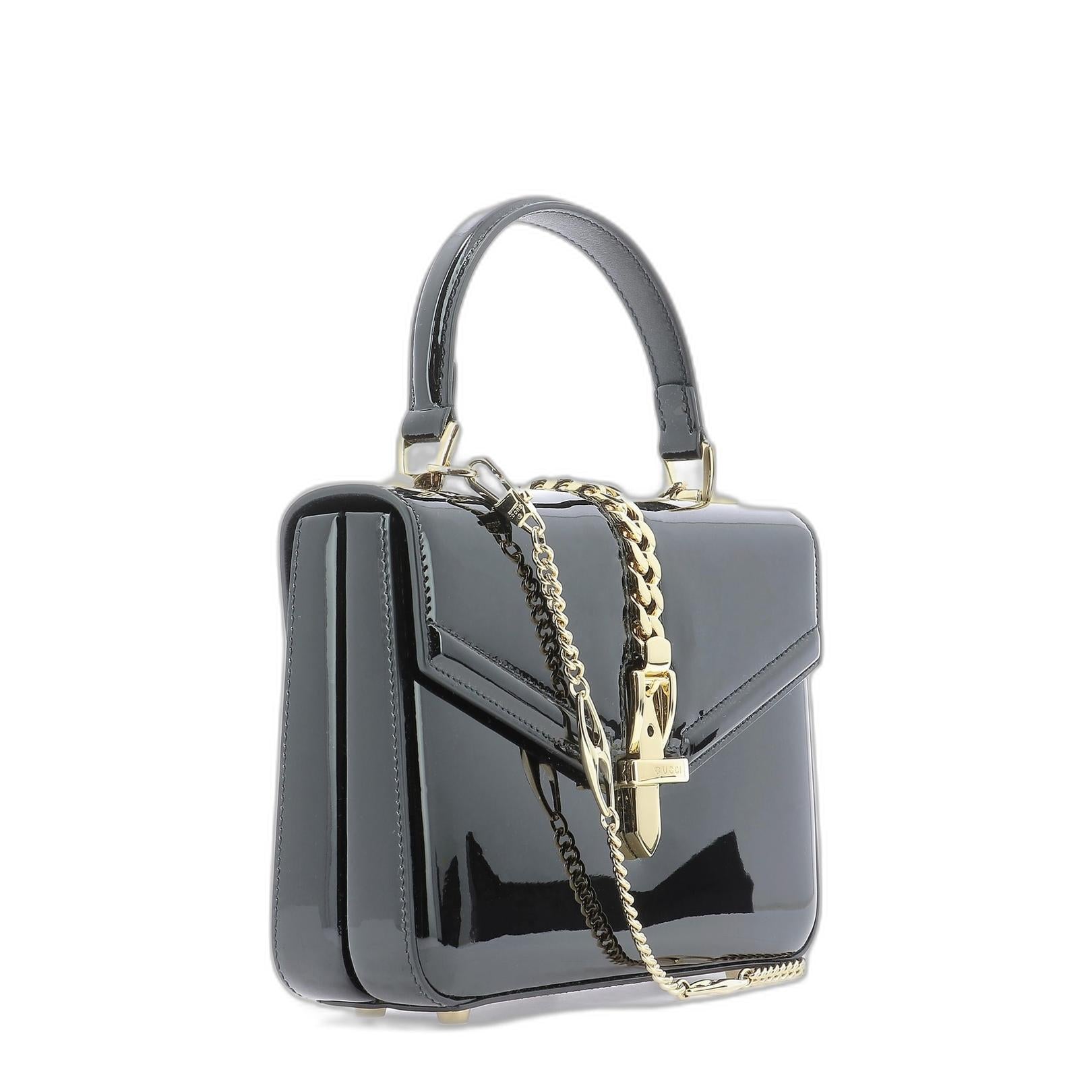 Sylvie 1969 Patent Leather Mini Top Handle Bag