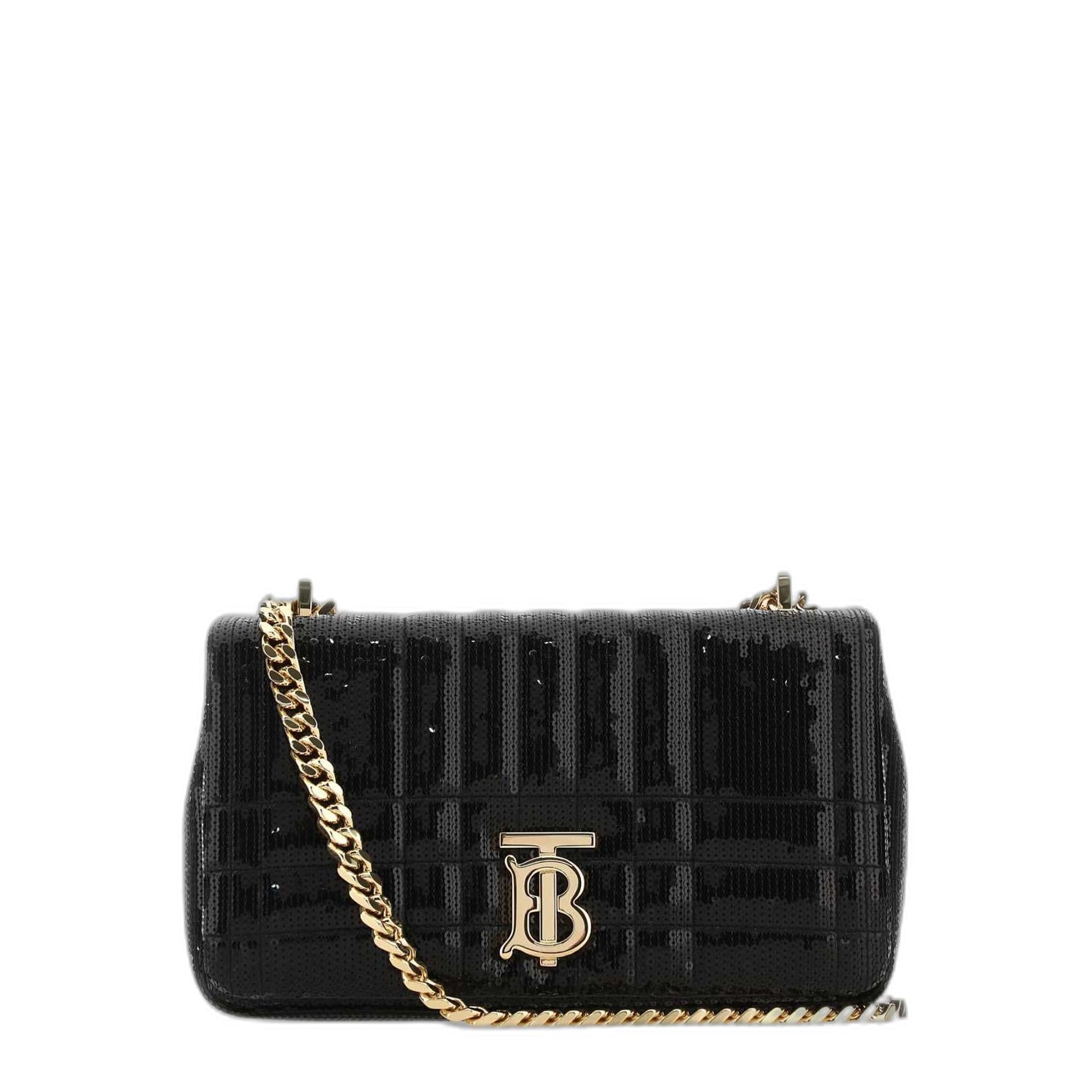 Sequinned Quilted Chain Linked Small Lola Bag