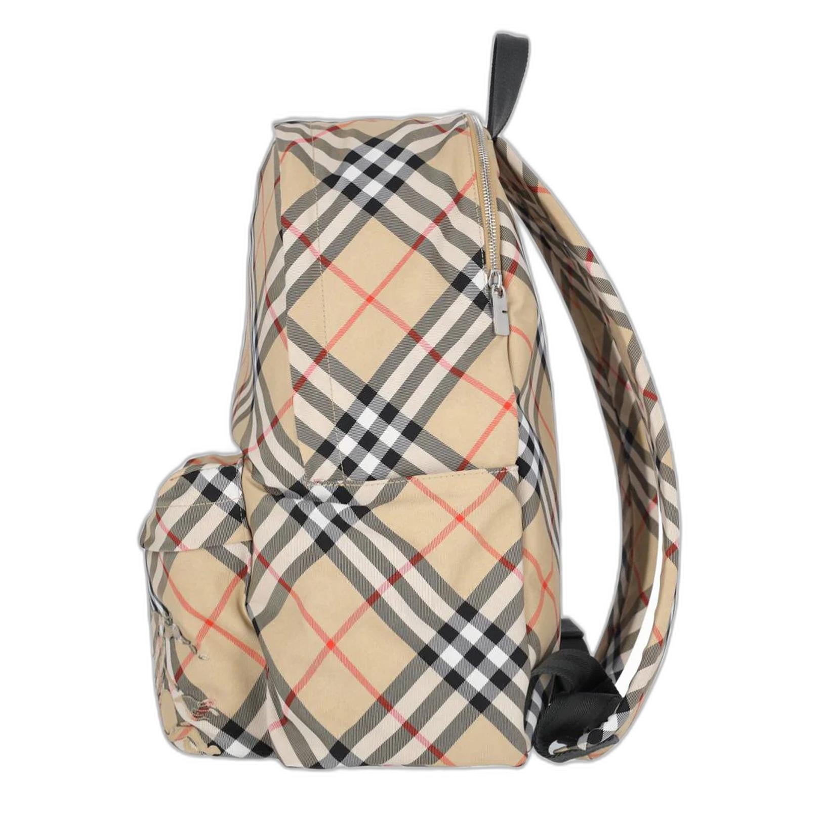 Check Nylon Backpack