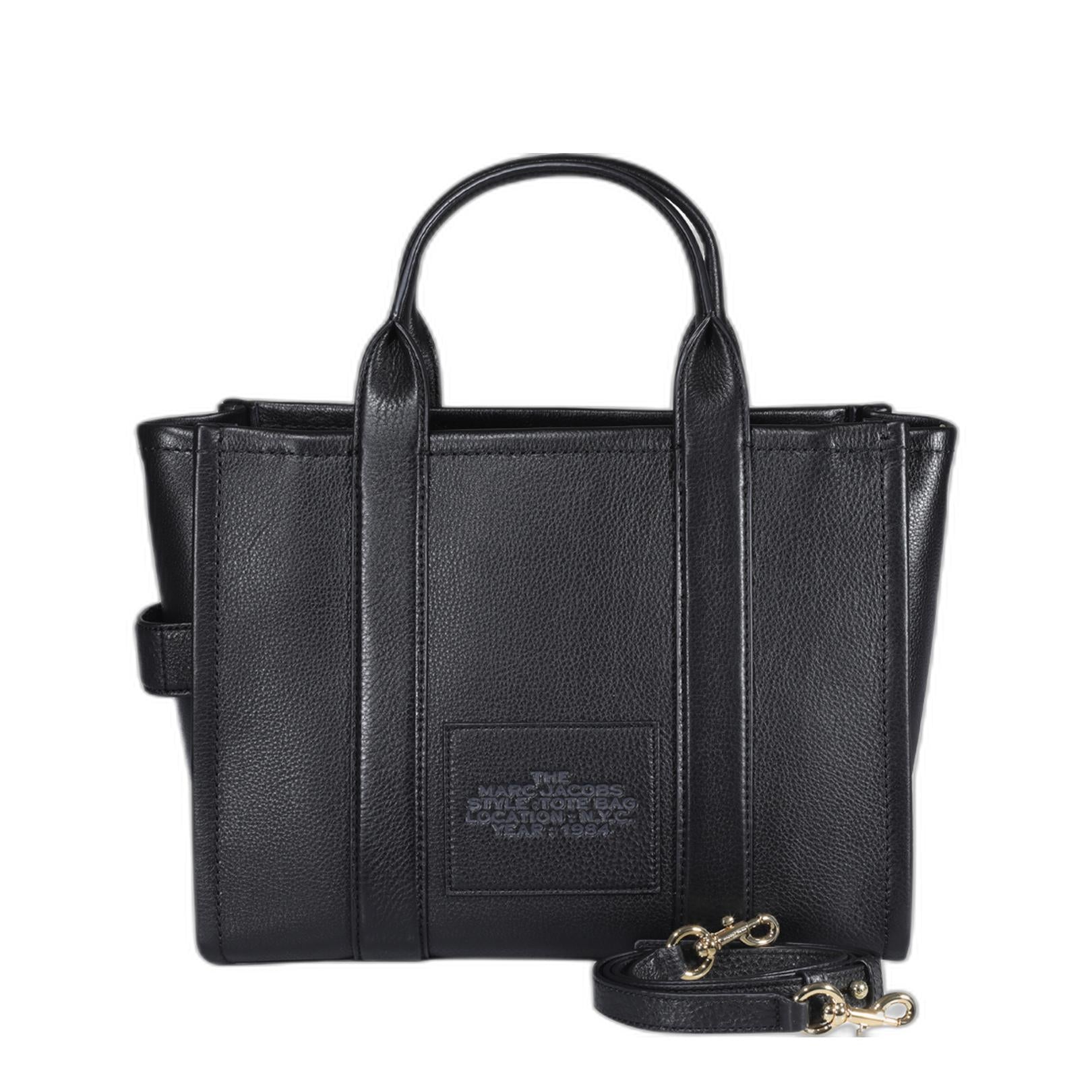 Medium Tote Bag In Black Leather