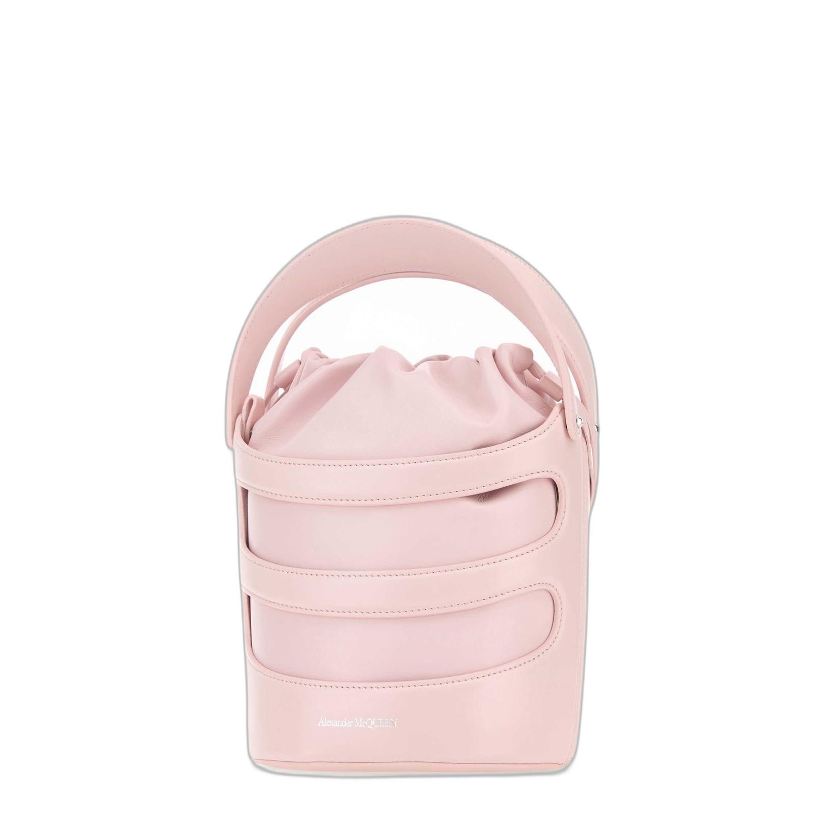 Pastel Pink Leather The Rise Bucket Bag