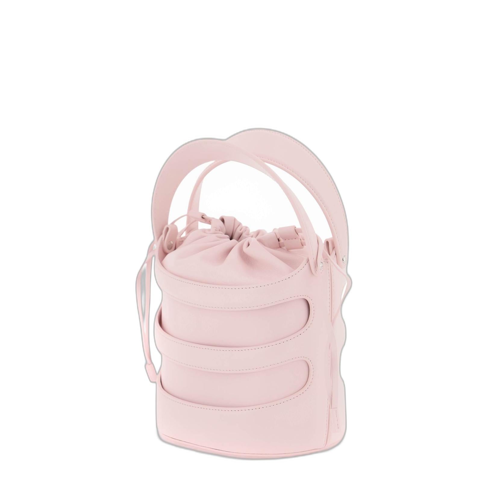 Pastel Pink Leather The Rise Bucket Bag