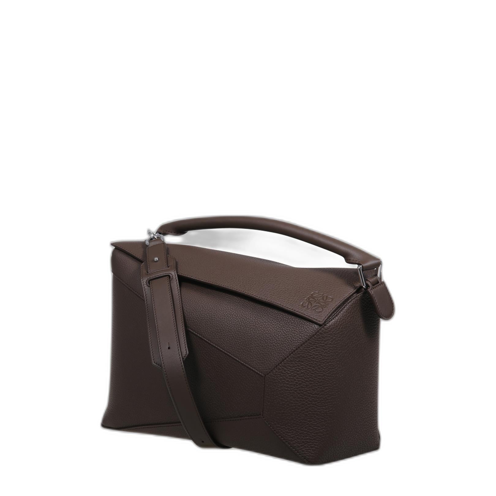 Large Puzzle Edge Bag In Grained Calfskin