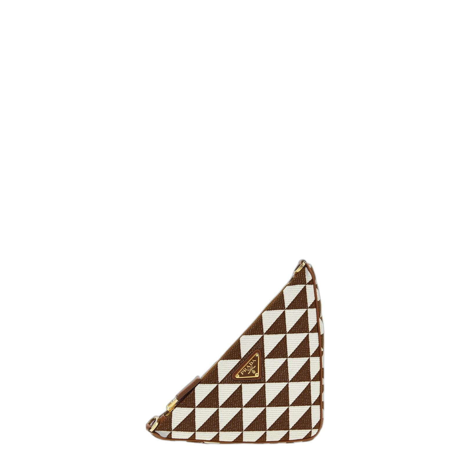 Triangle-Logo Embroidered Bag