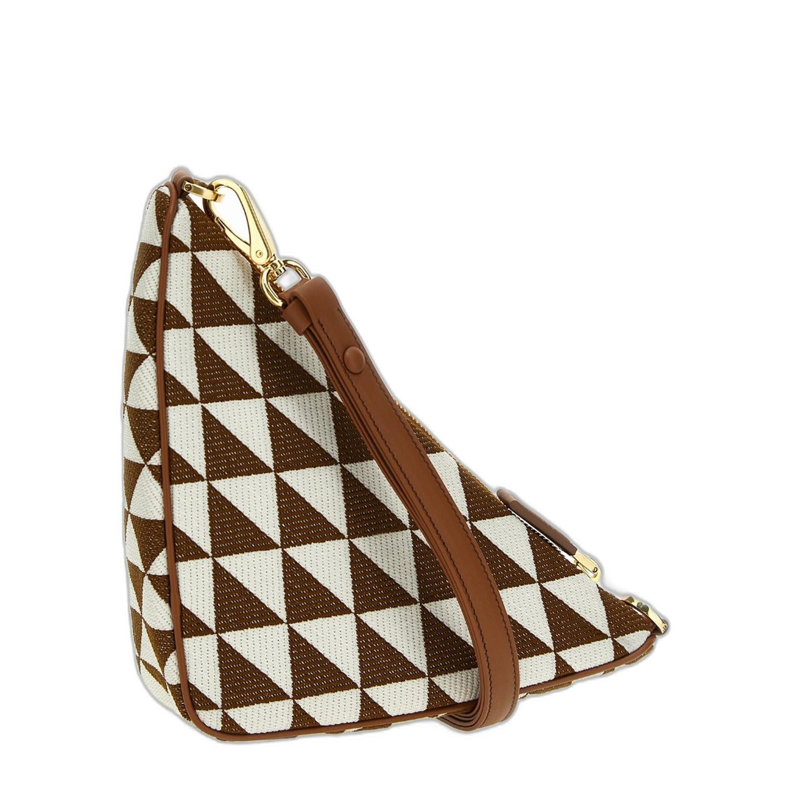Triangle-Logo Embroidered Bag