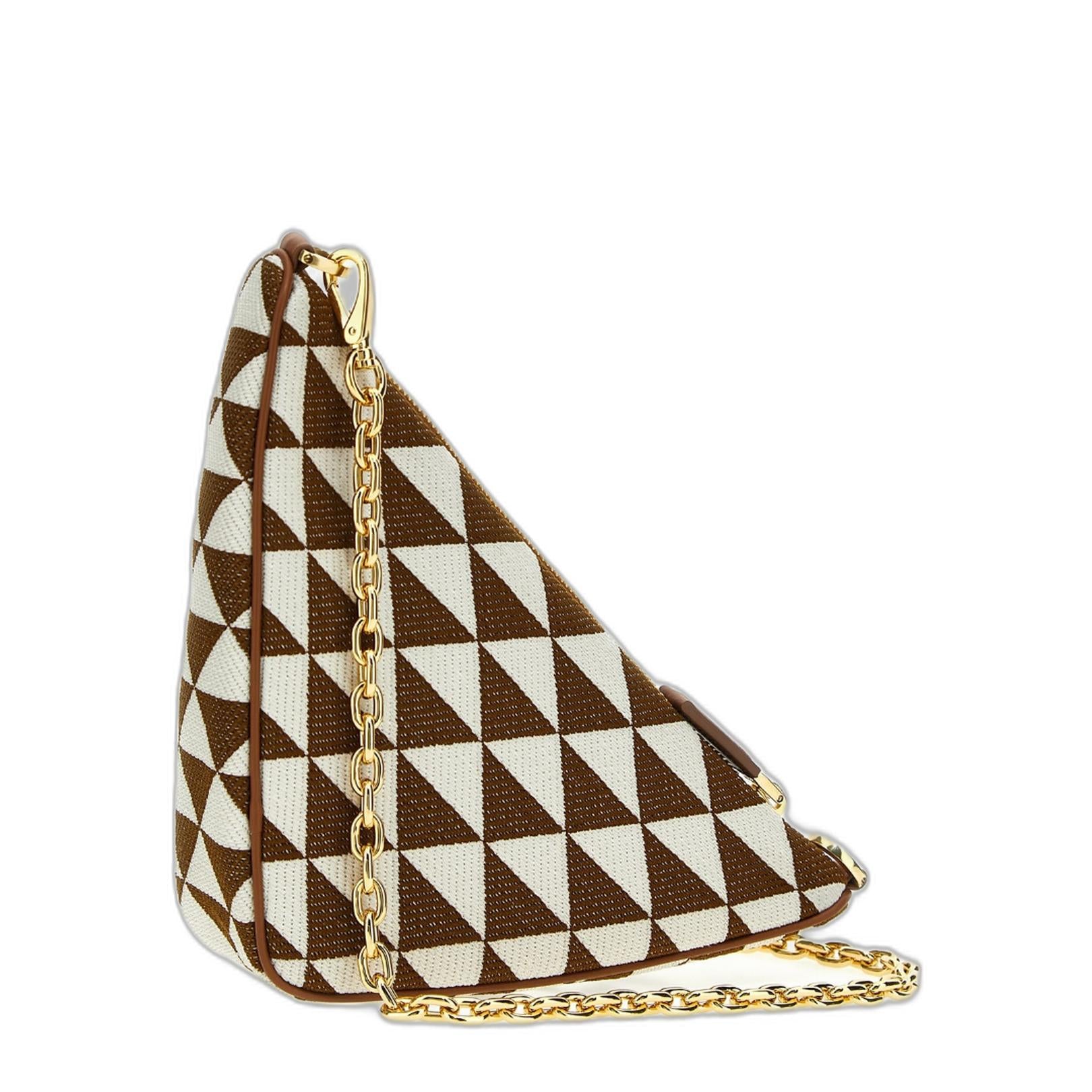 Triangle-Logo Embroidered Bag