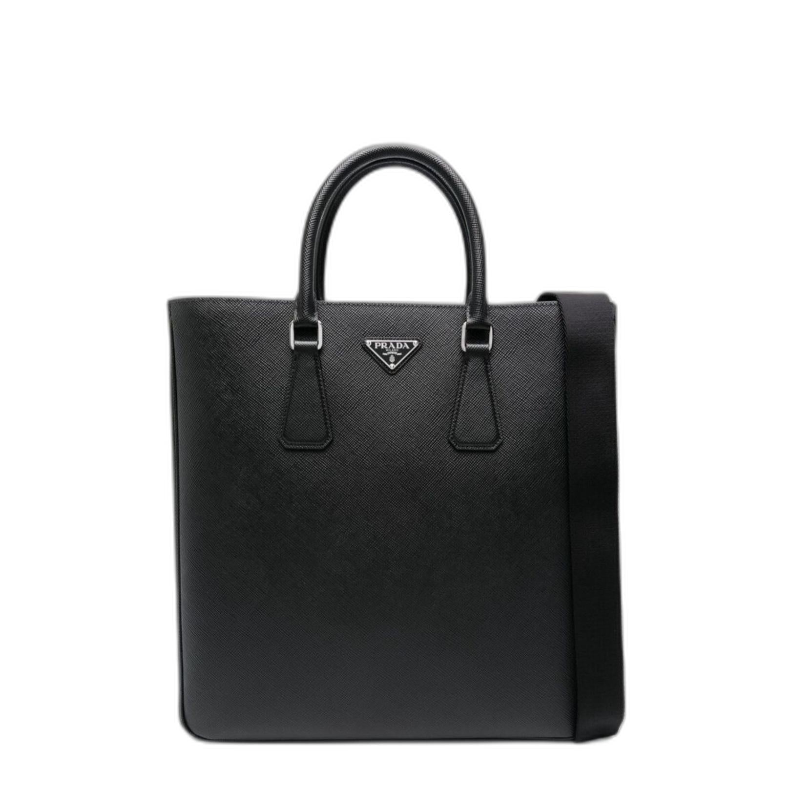 Black Saffiano Leather Tote Bag