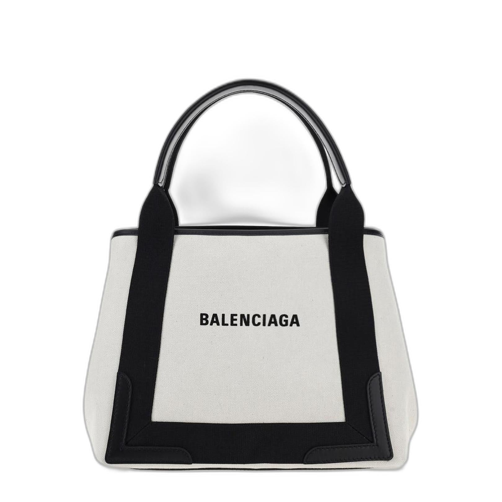 Navy Small Cabas in Beige