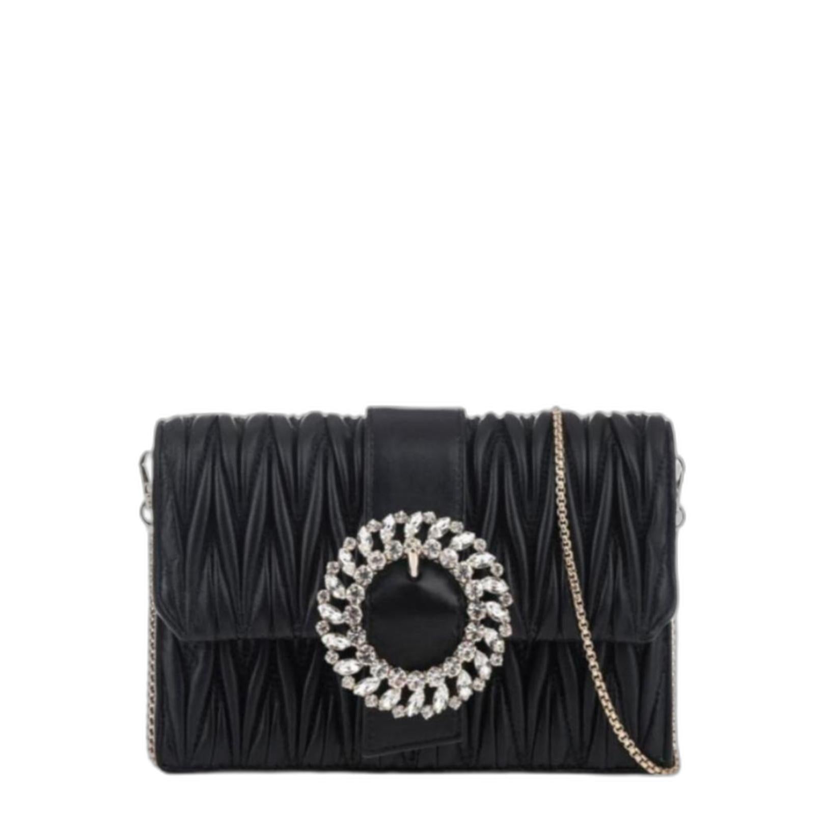 Matelassé Buckle Detail Shoulder Bag