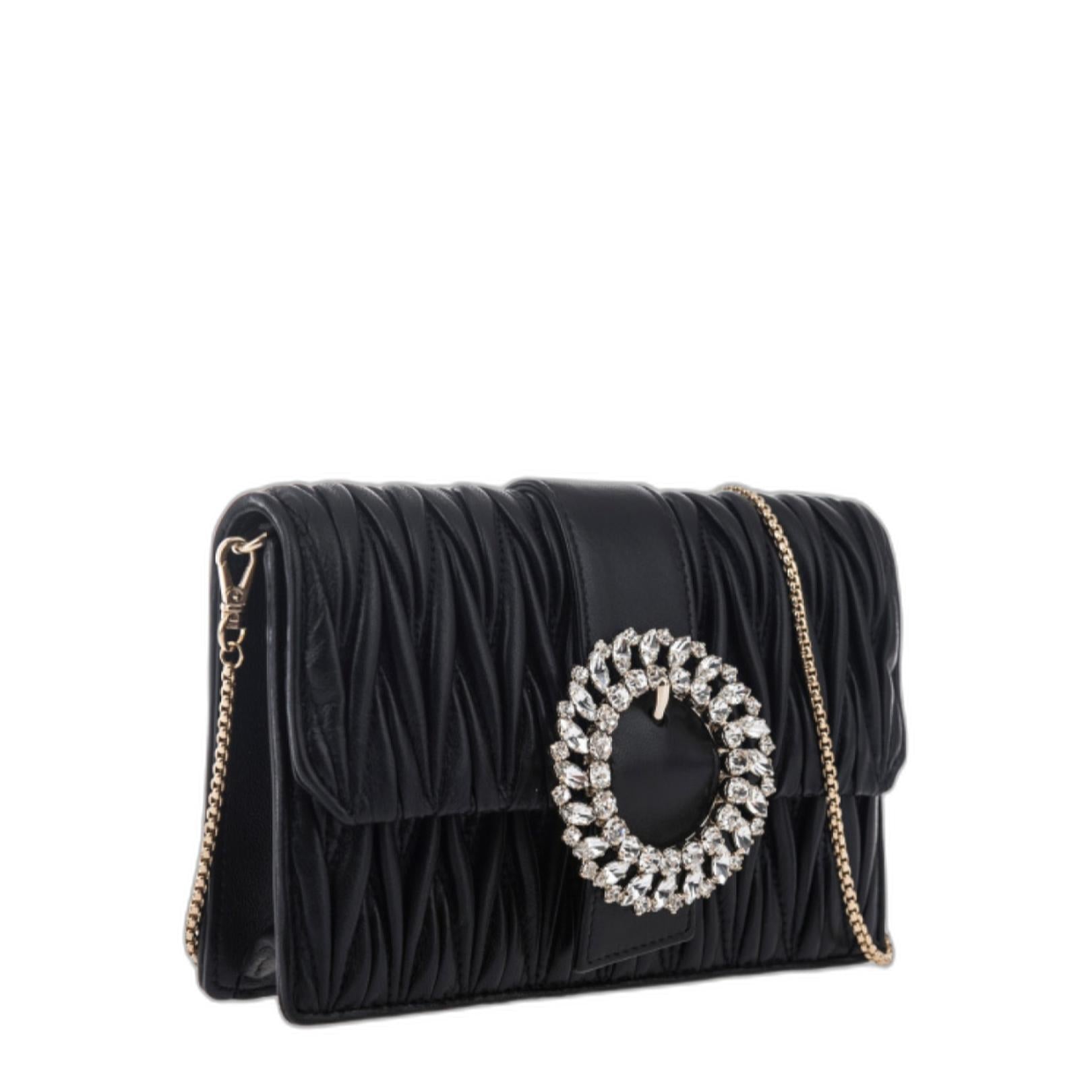 Matelassé Buckle Detail Shoulder Bag