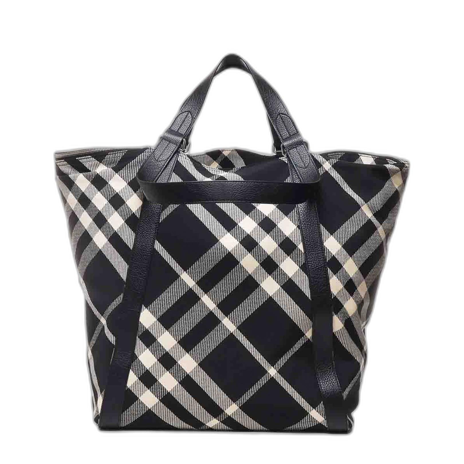 Check Jacquard Tote Bag