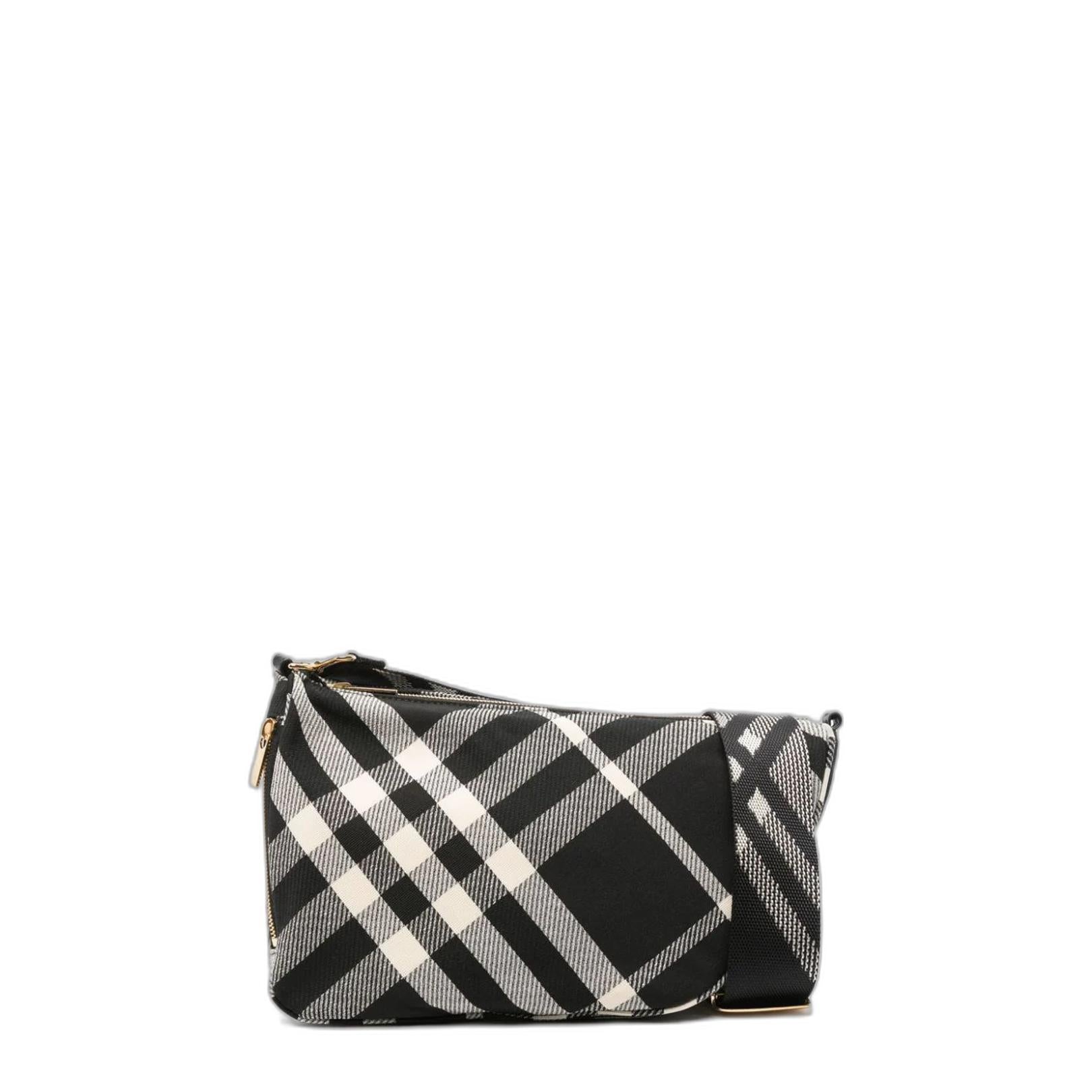 Shield Check Printed Shoulder Bag
