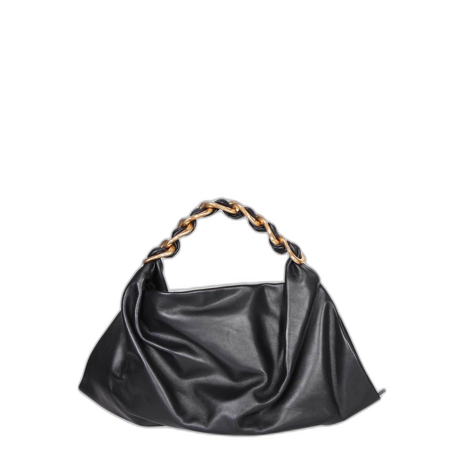 Black Leather Medium Swan Handbag
