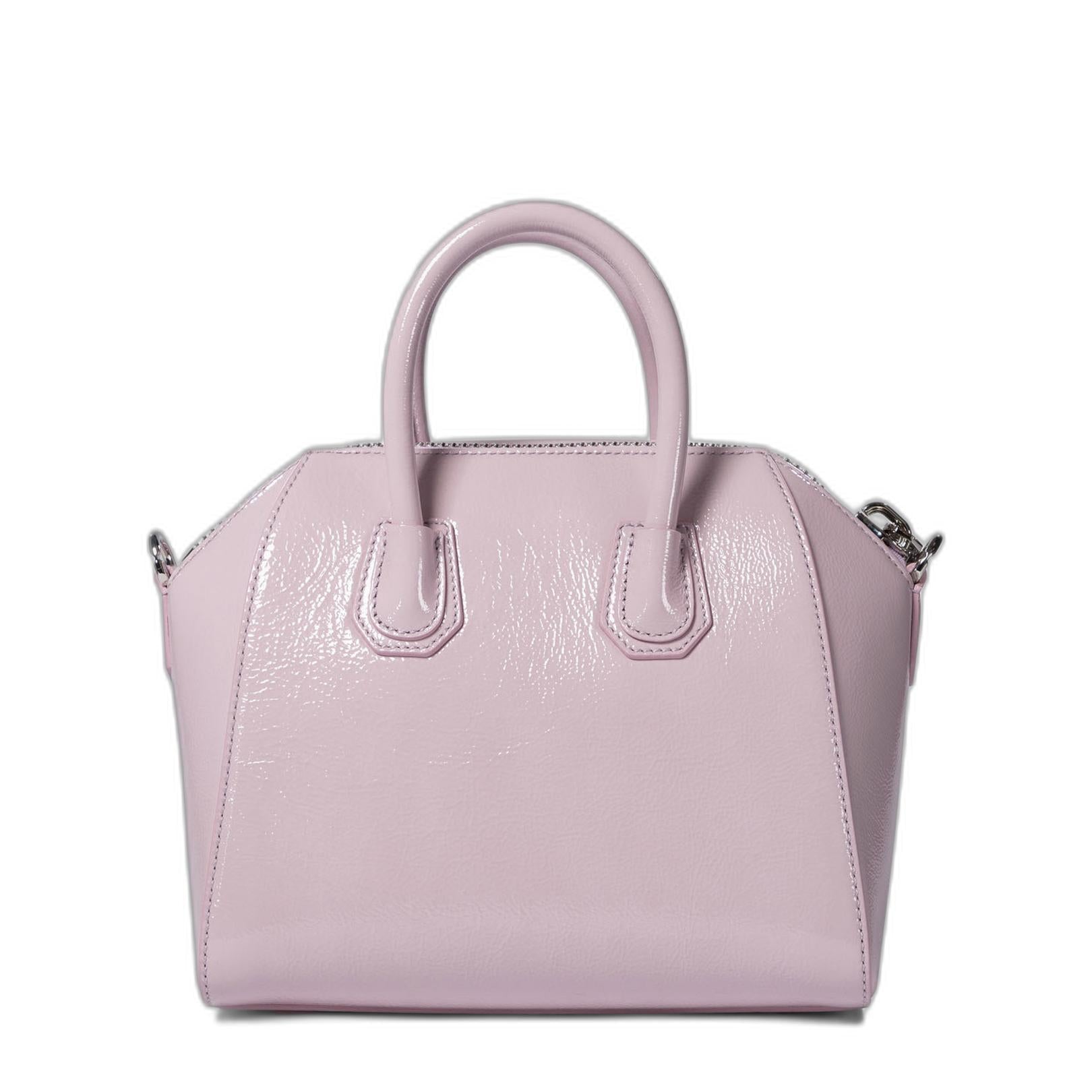 Pink Leather Antigona Top Handle Bag