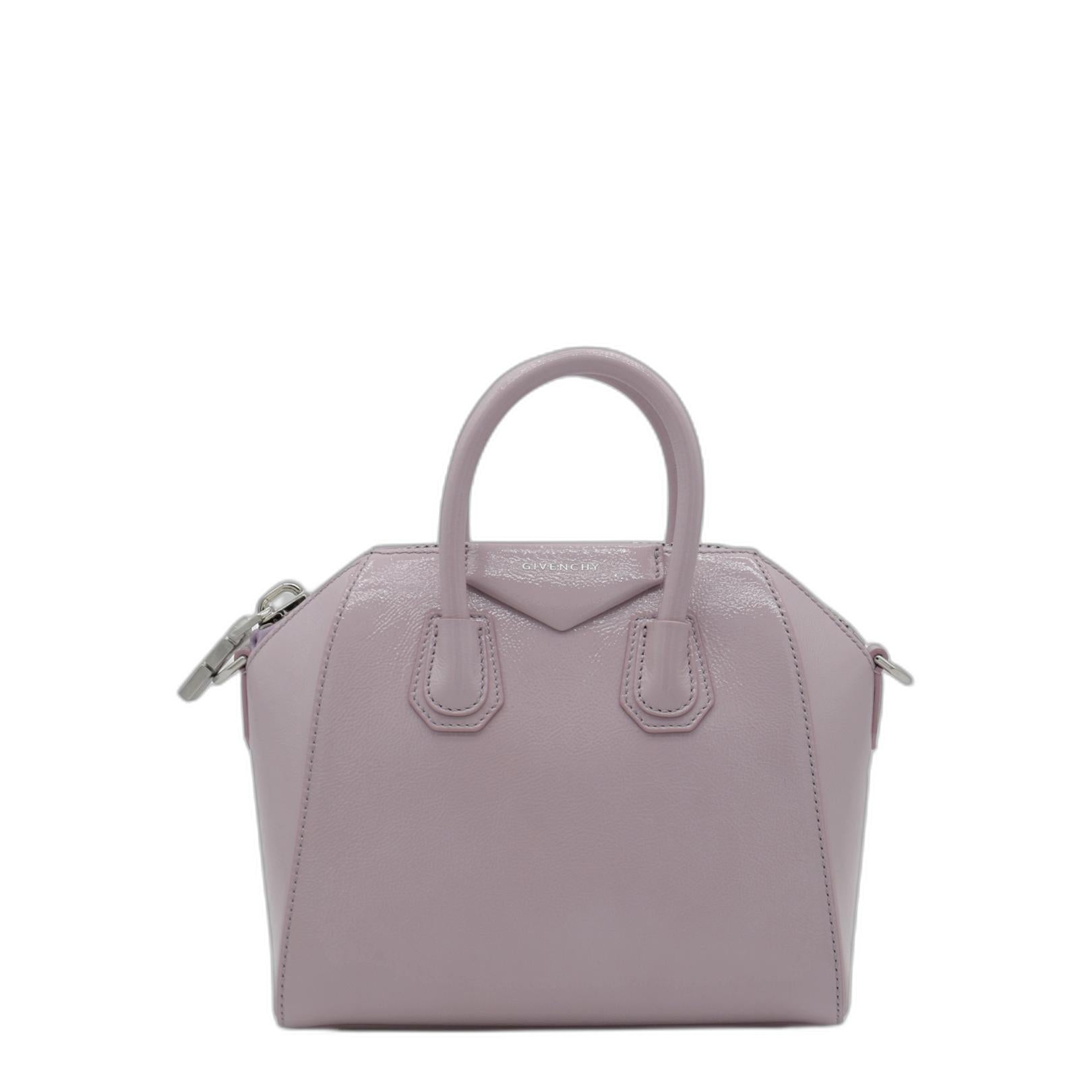 Pink Leather Antigona Top Handle Bag