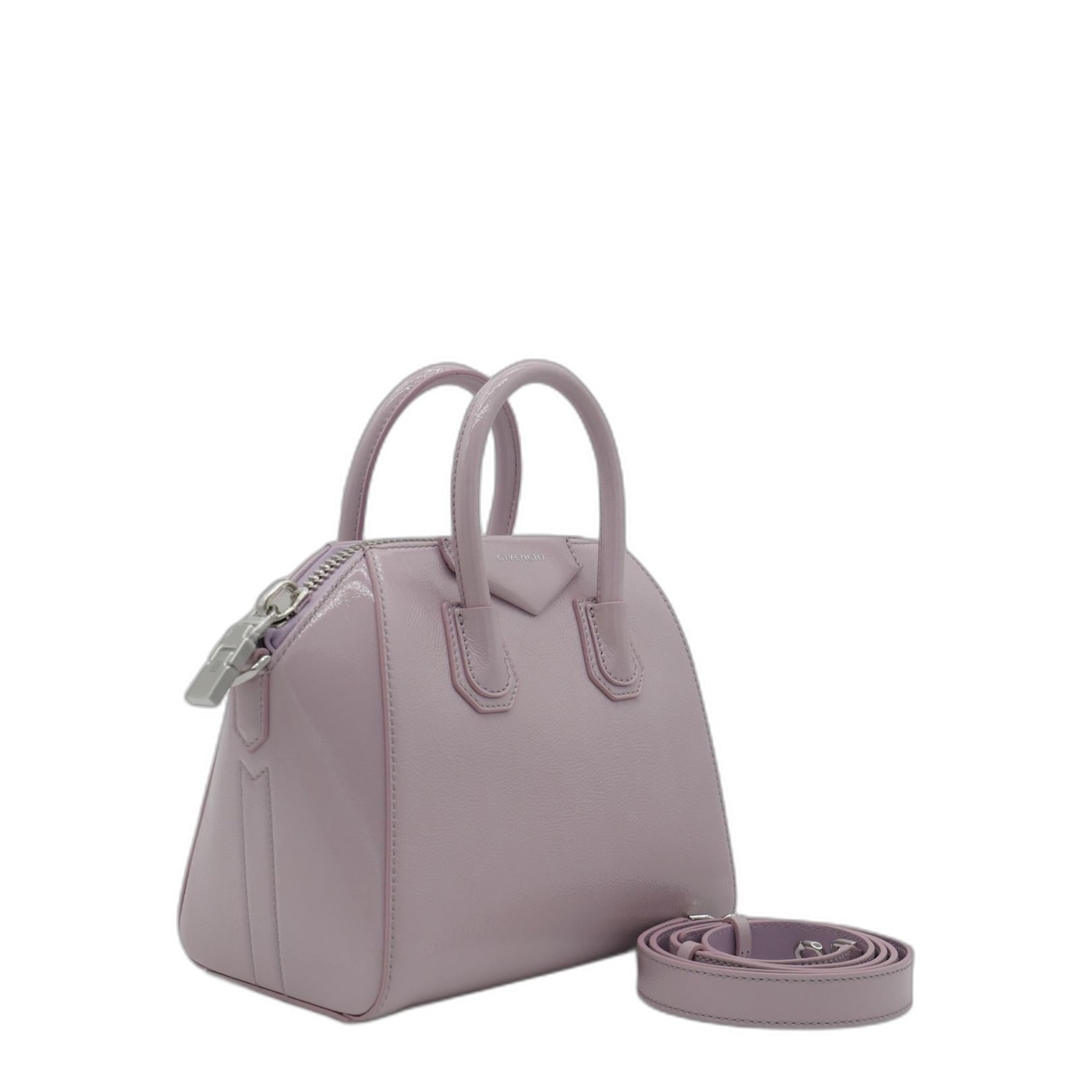 Pink Leather Antigona Top Handle Bag