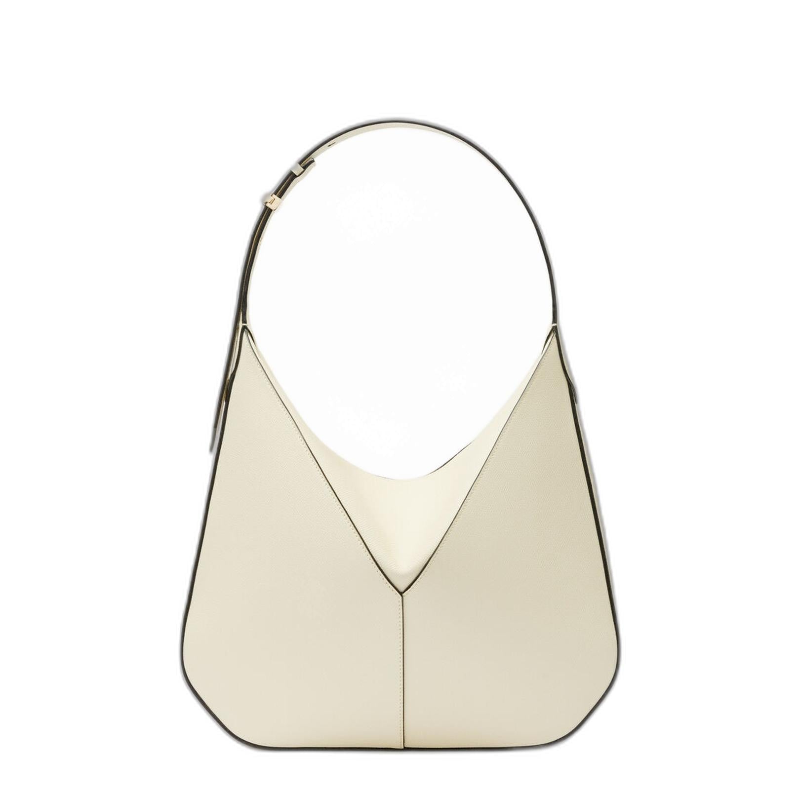 Camel Brown Leather Pebbled Texture Top Zip Fastening Panelled Design Adjustable Shoulder Strap