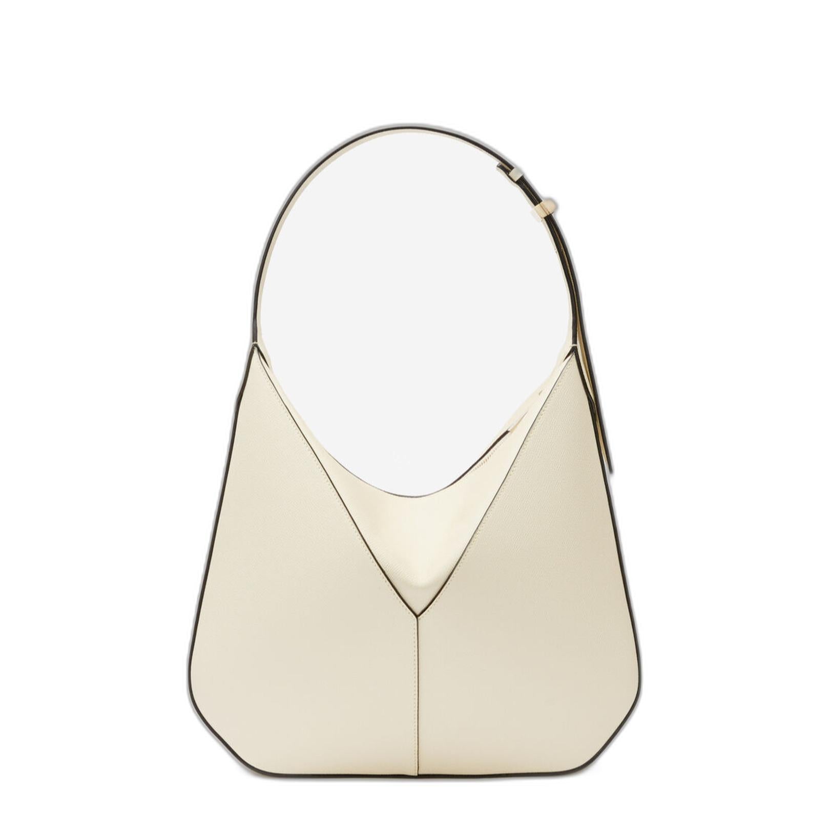 Camel Brown Leather Pebbled Texture Top Zip Fastening Panelled Design Adjustable Shoulder Strap