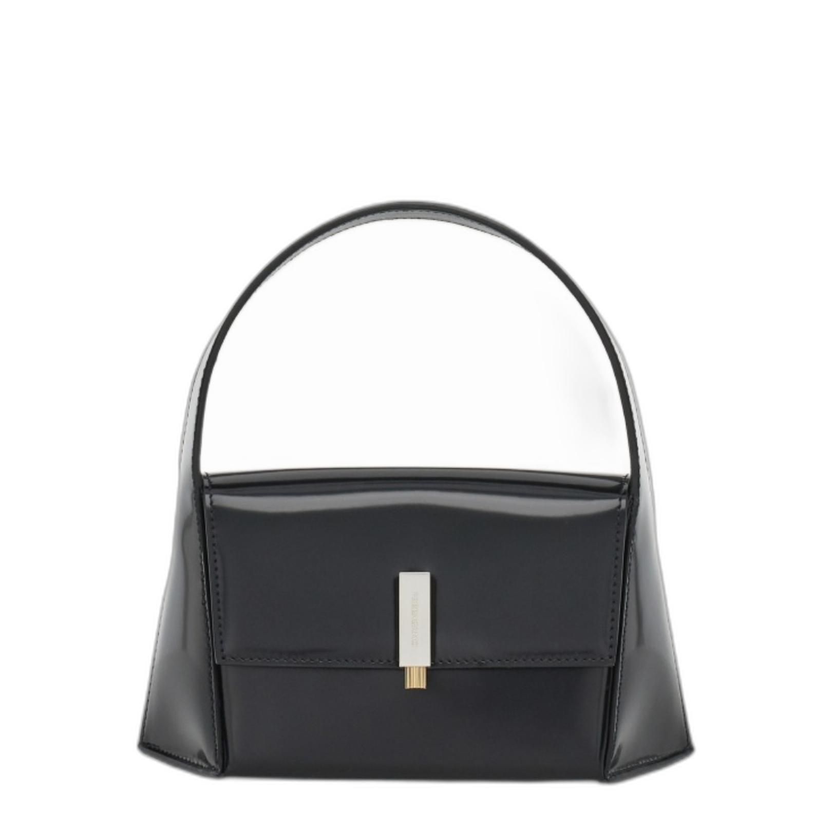 Ferragamo Black Leather Mini Prisma Handbag