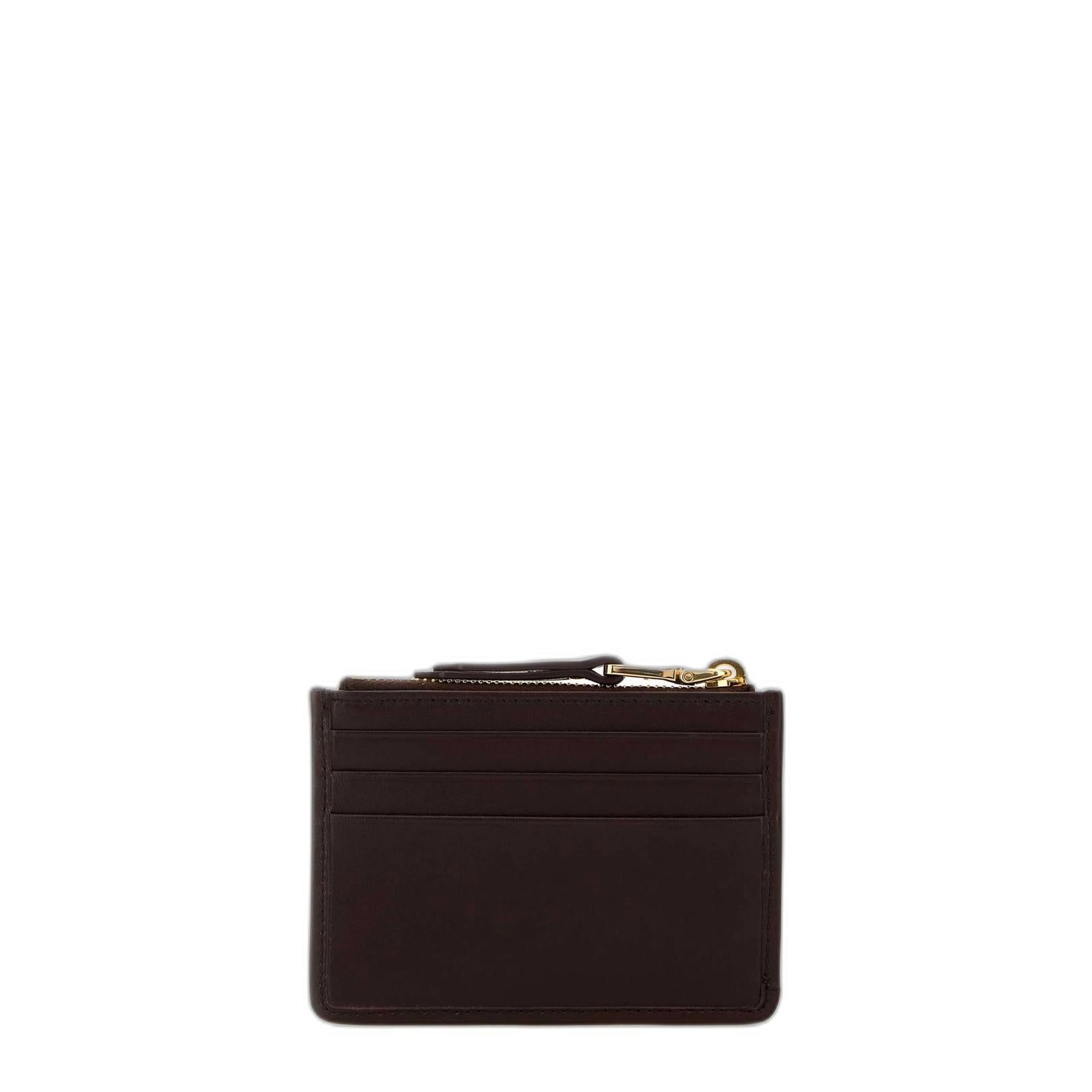 Miu Miu Brown Nappa Leather Card Holder