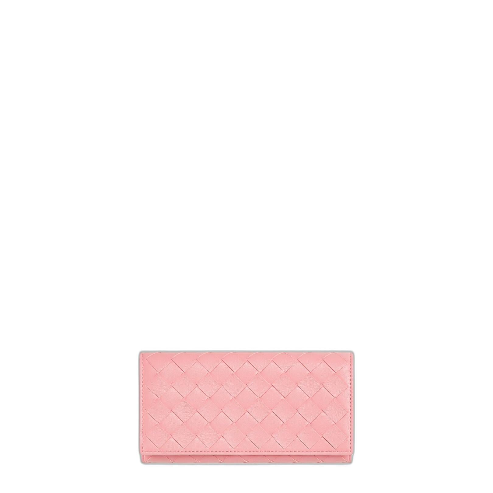 Bottega Veneta Intrecciato Nappa Continental Wallet - Pink