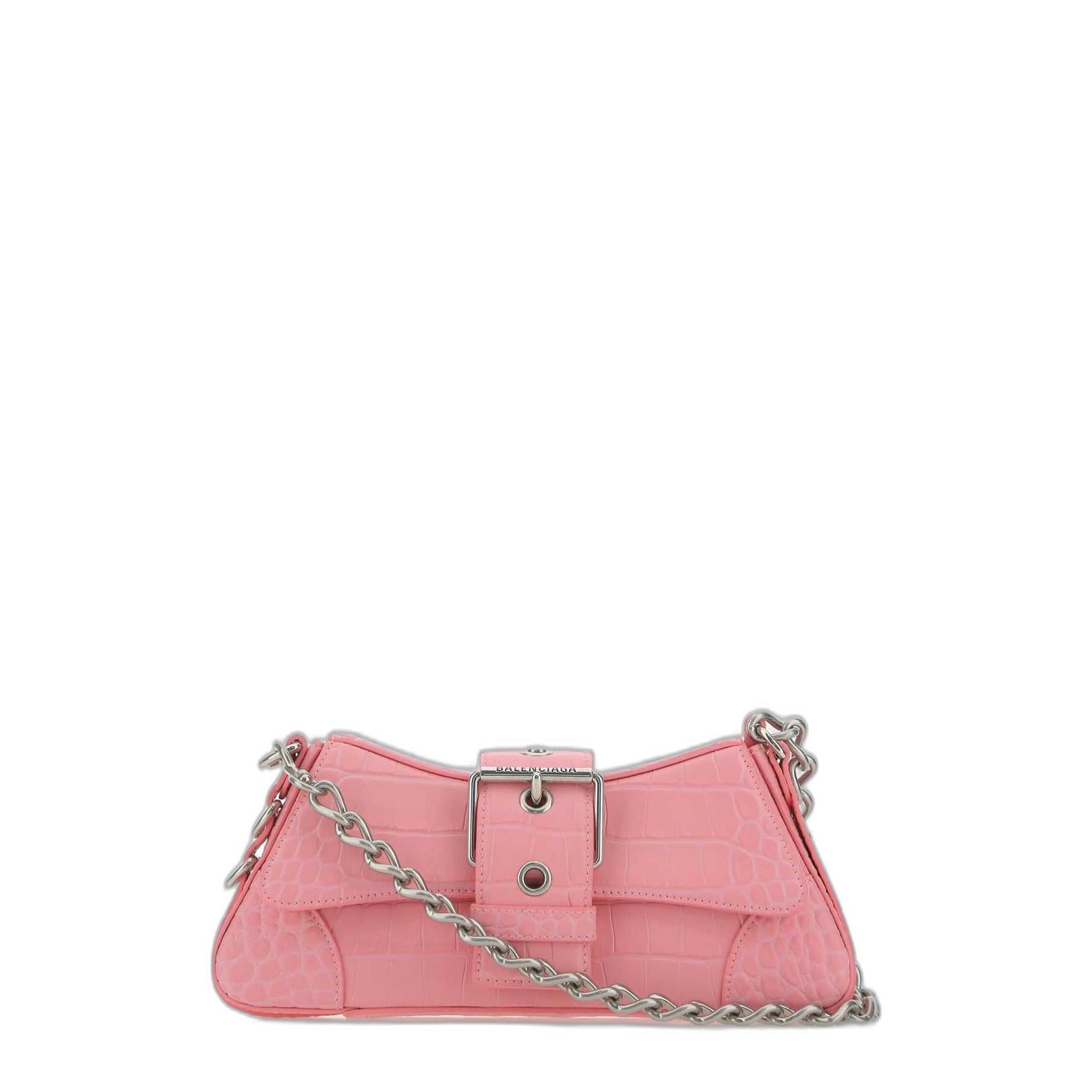 Lindsay Bag With Shoulder Strap In Pink Calfskin