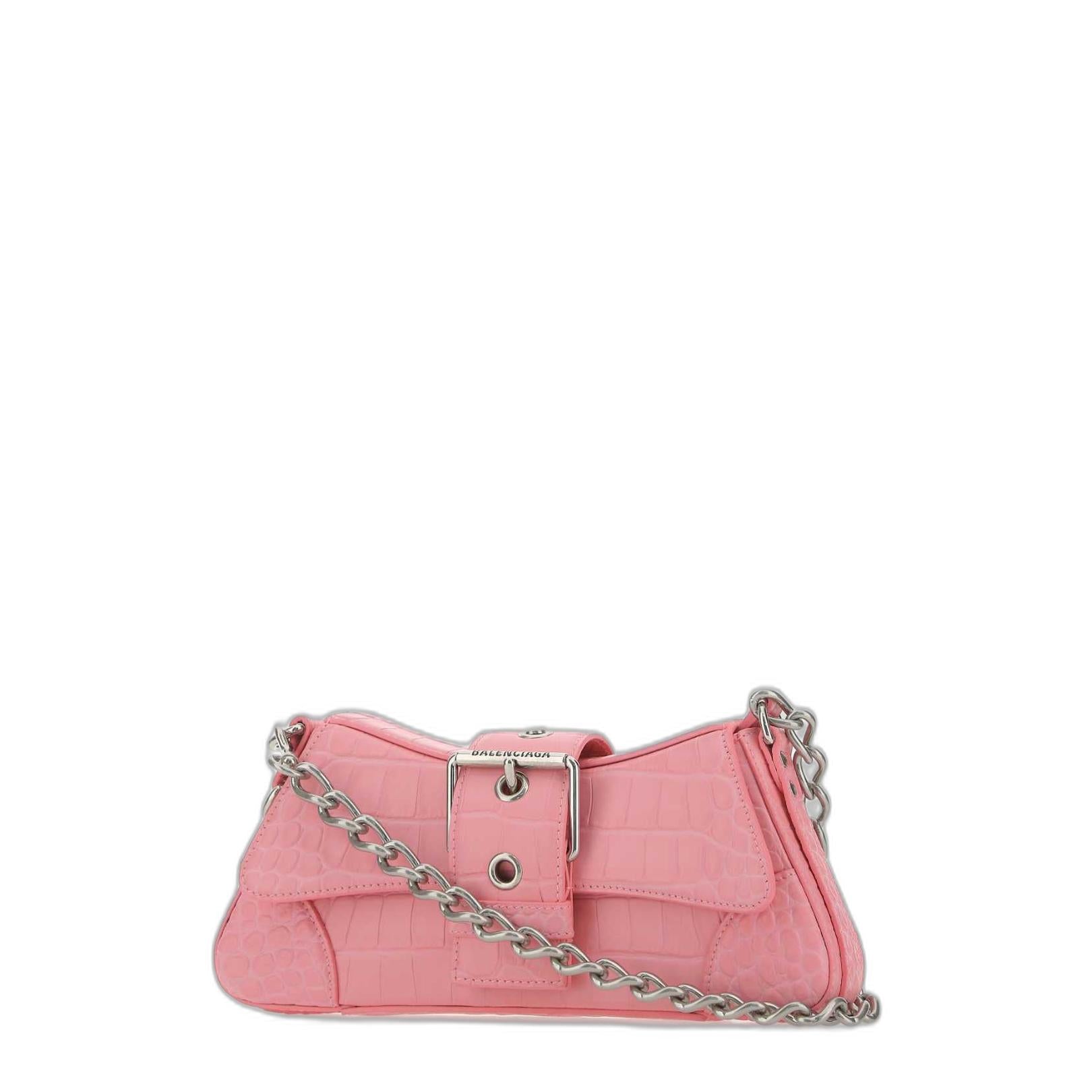 Lindsay Bag With Shoulder Strap In Pink Calfskin