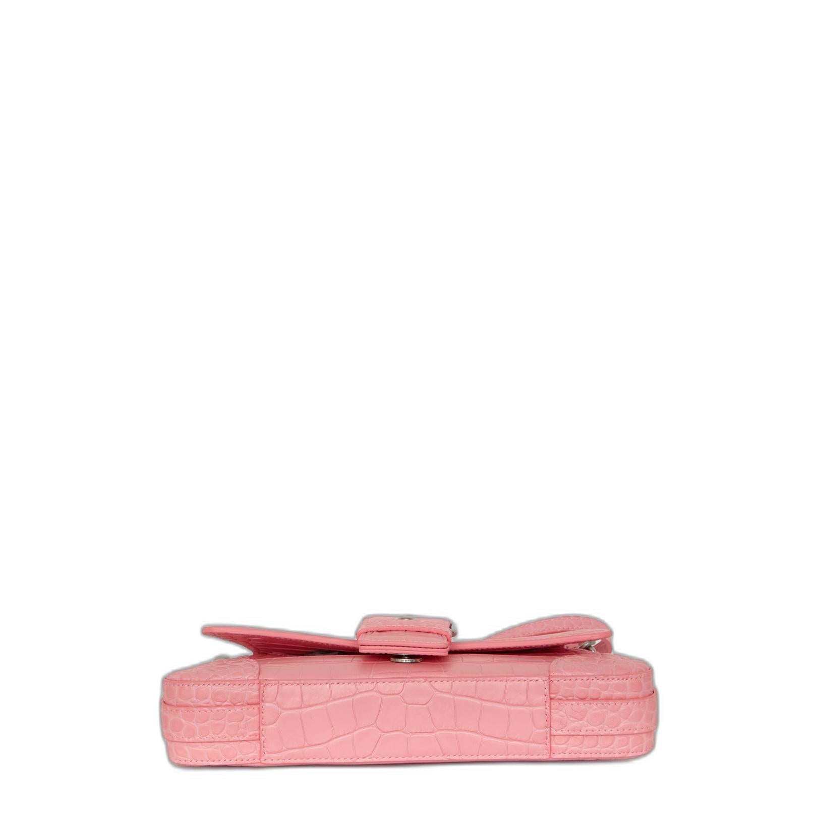 Lindsay Bag With Shoulder Strap In Pink Calfskin