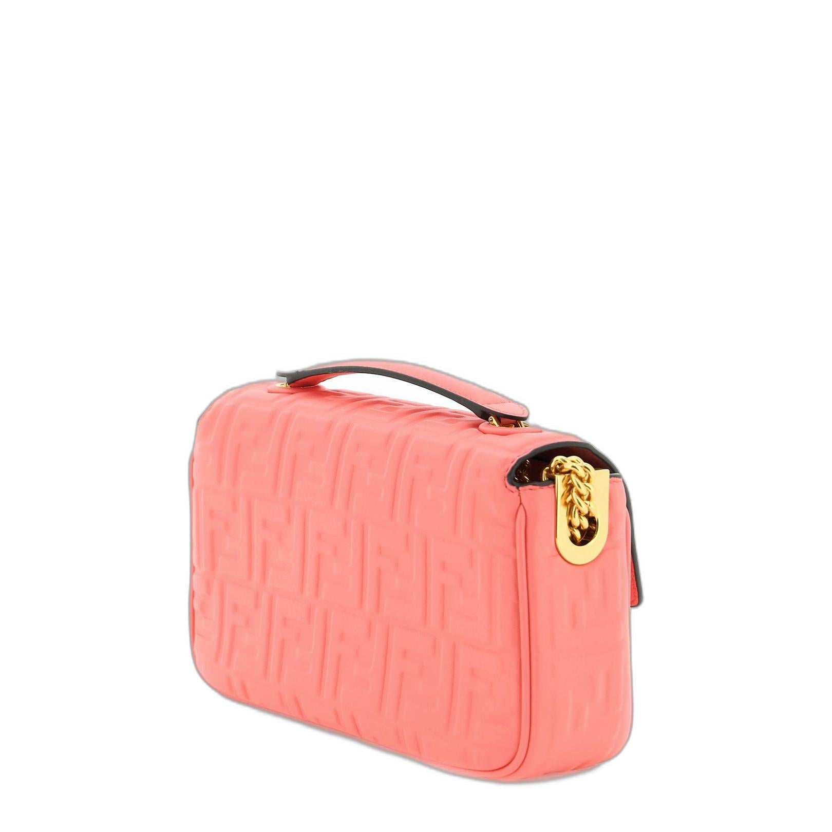 Baguette Chain Midi
Pink Nappa Leather Bag With FF Motif