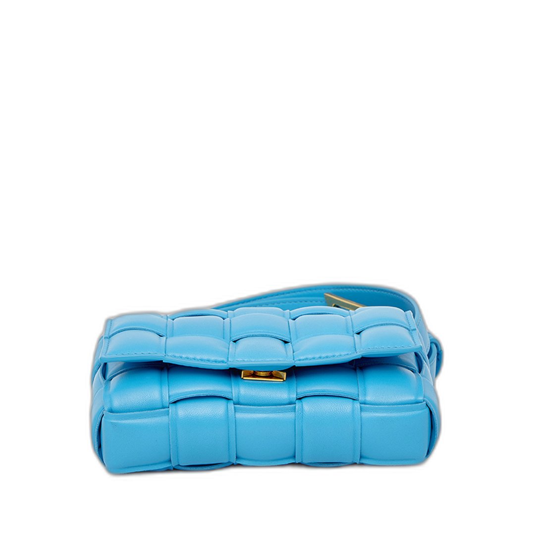 Small Cassette Shoulder Bag In Teal Pool & Gold