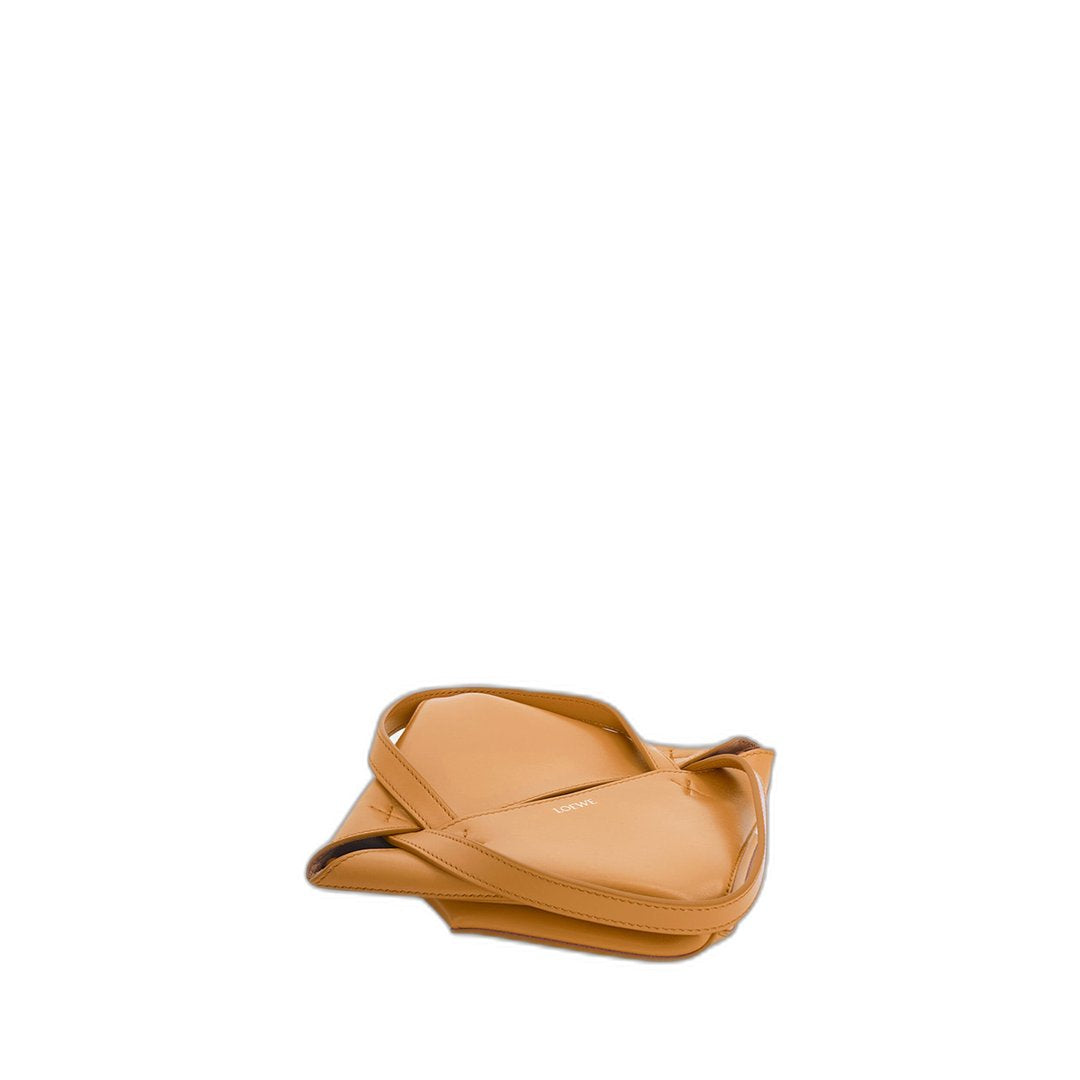 米色迷你拼图折叠托特包