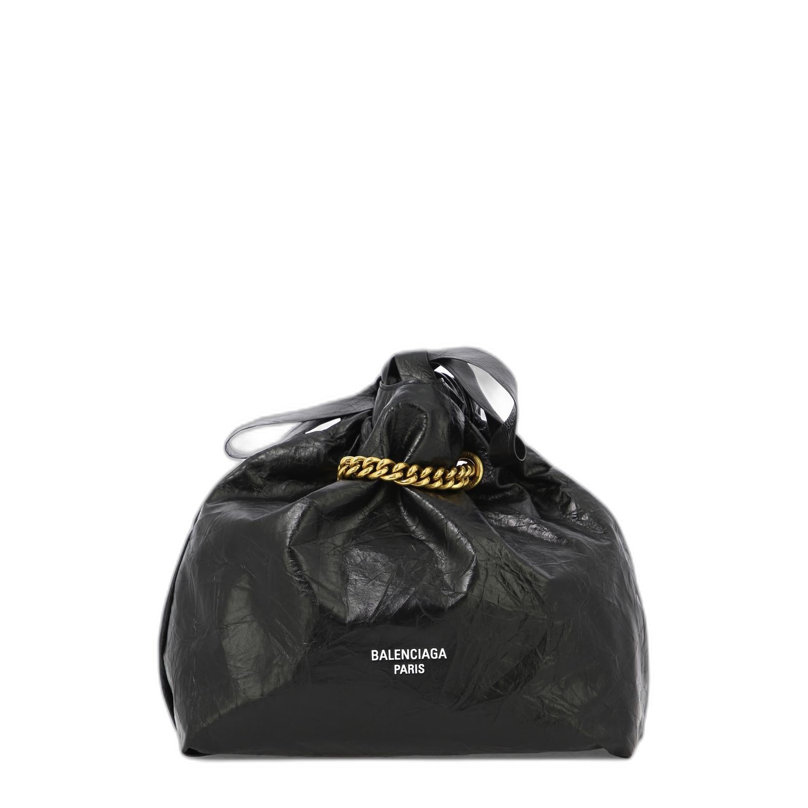 Crush Small Tote Bag in Black