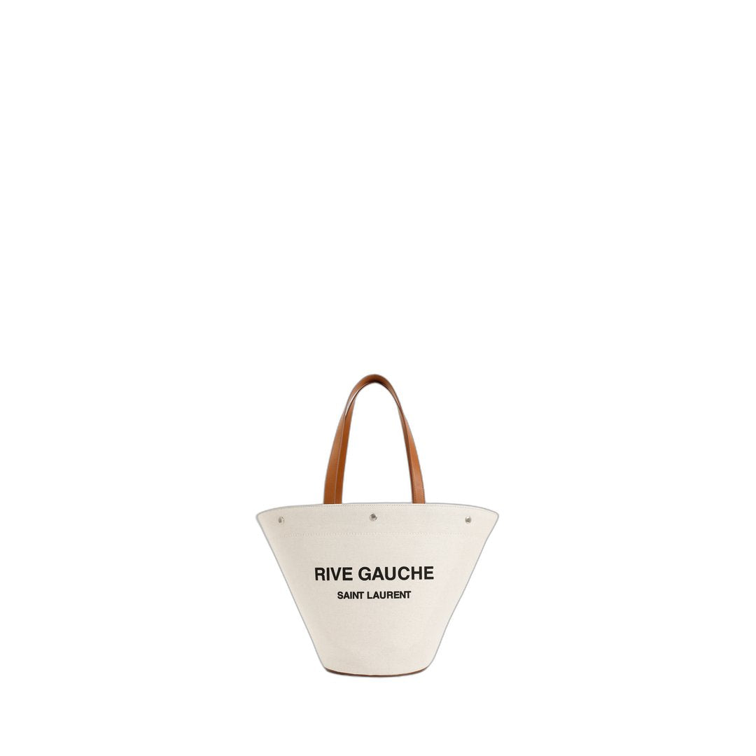 Rive Gauche 帆布與皮革托特包