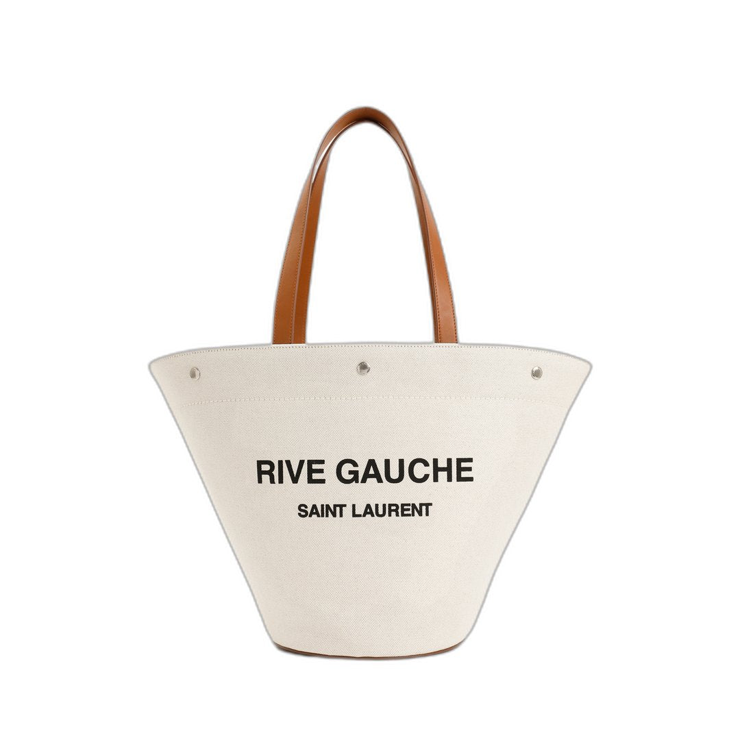 Rive Gauche 帆布與皮革托特包